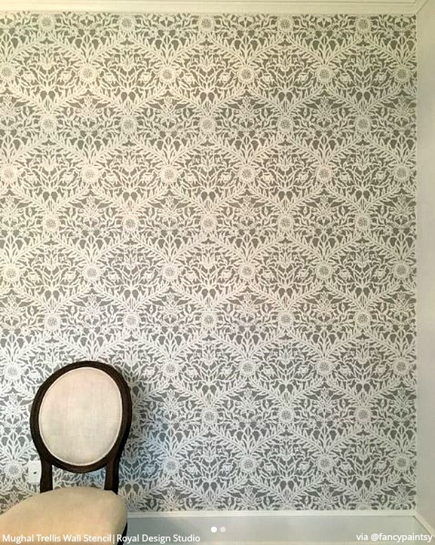 Decorative Mughal Trellis Moroccan Wall Stencil for DIY Home Decor, Wall Painting, and Interior Design Projects