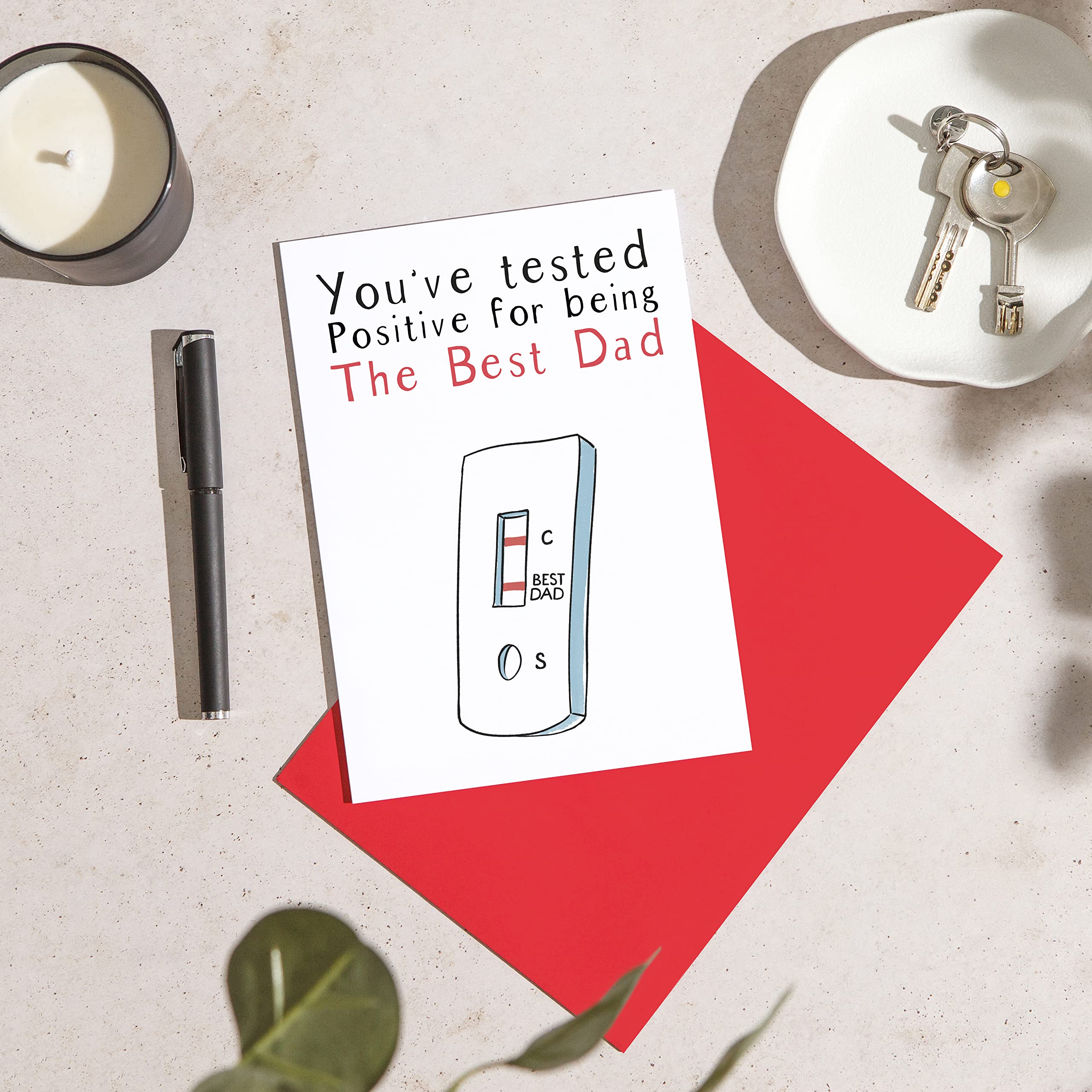Huxters Funny Greeting Card for Dad - Premium A5 Humorous Father's Day & Birthday Card - Positive Tested Dad Card - Perfect for Special Occasions & Gifts