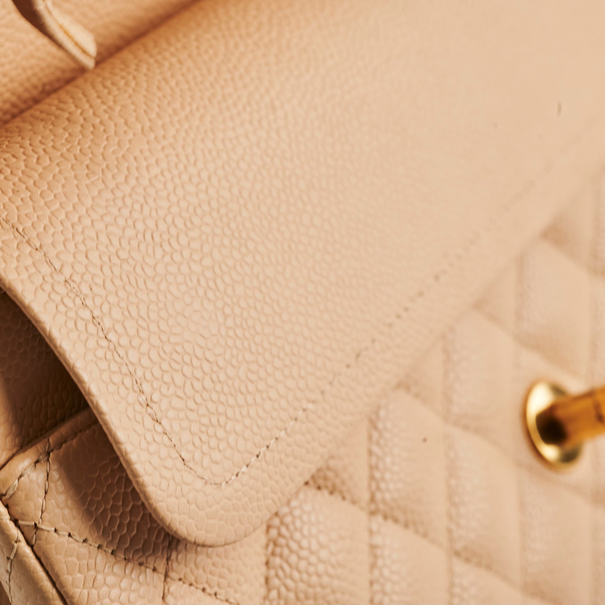 Chanel Classic Flap Bag Caviar Leather M/L Beige Claire - Luxury Designer Handbag for Women, Perfect for Work, Evening & Special Occasions