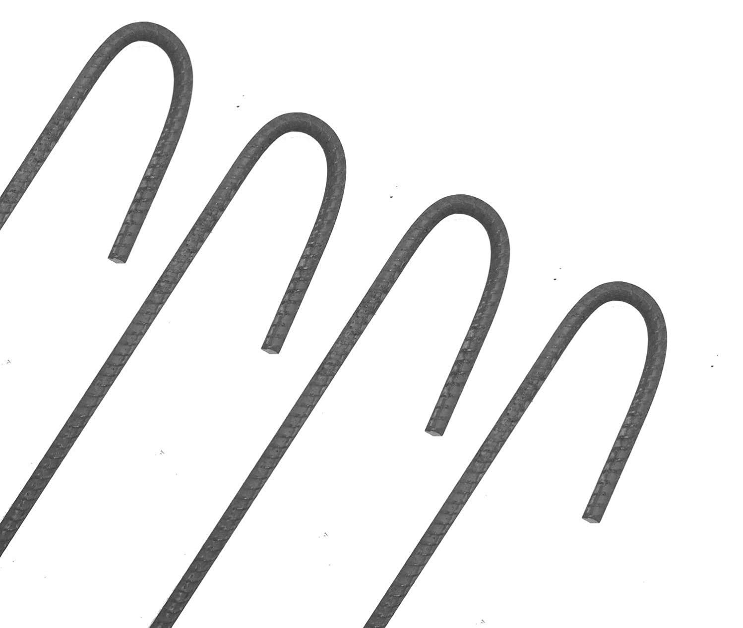 Heavy Duty 12-Pack #3 Rebar Stakes - 12 Inch J Hook Steel Ground Anchors for Fencing & Stabilizing | USA Made Outdoor Supplies | Perfect for Garden Fences, Camping Tents, and Construction Sites