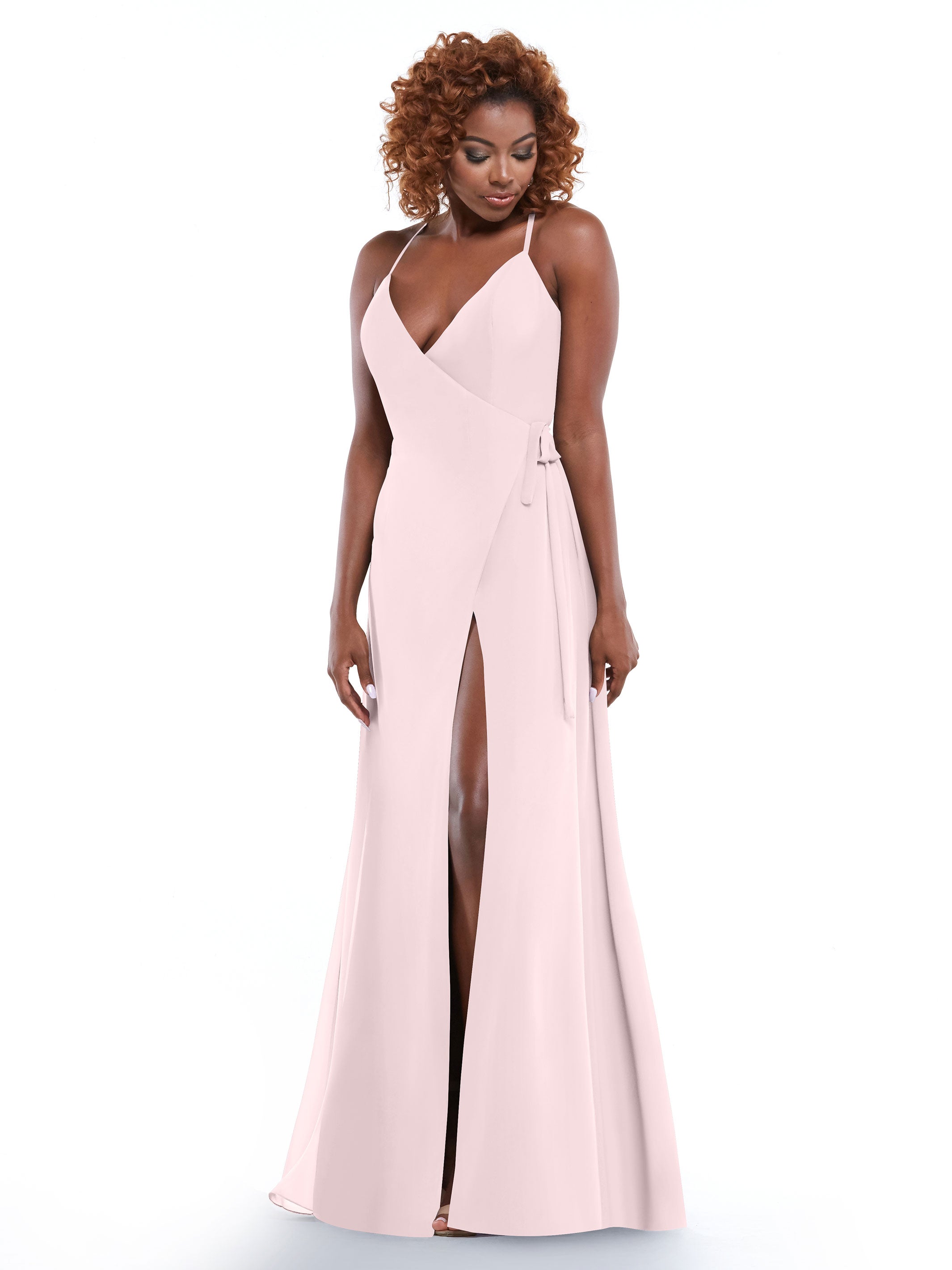 Elegant 80171 Sheath Chiffon Bridesmaid Dress with Adjustable Self-Tie Sash - Perfect for Weddings, Formal Events & Special Occasions