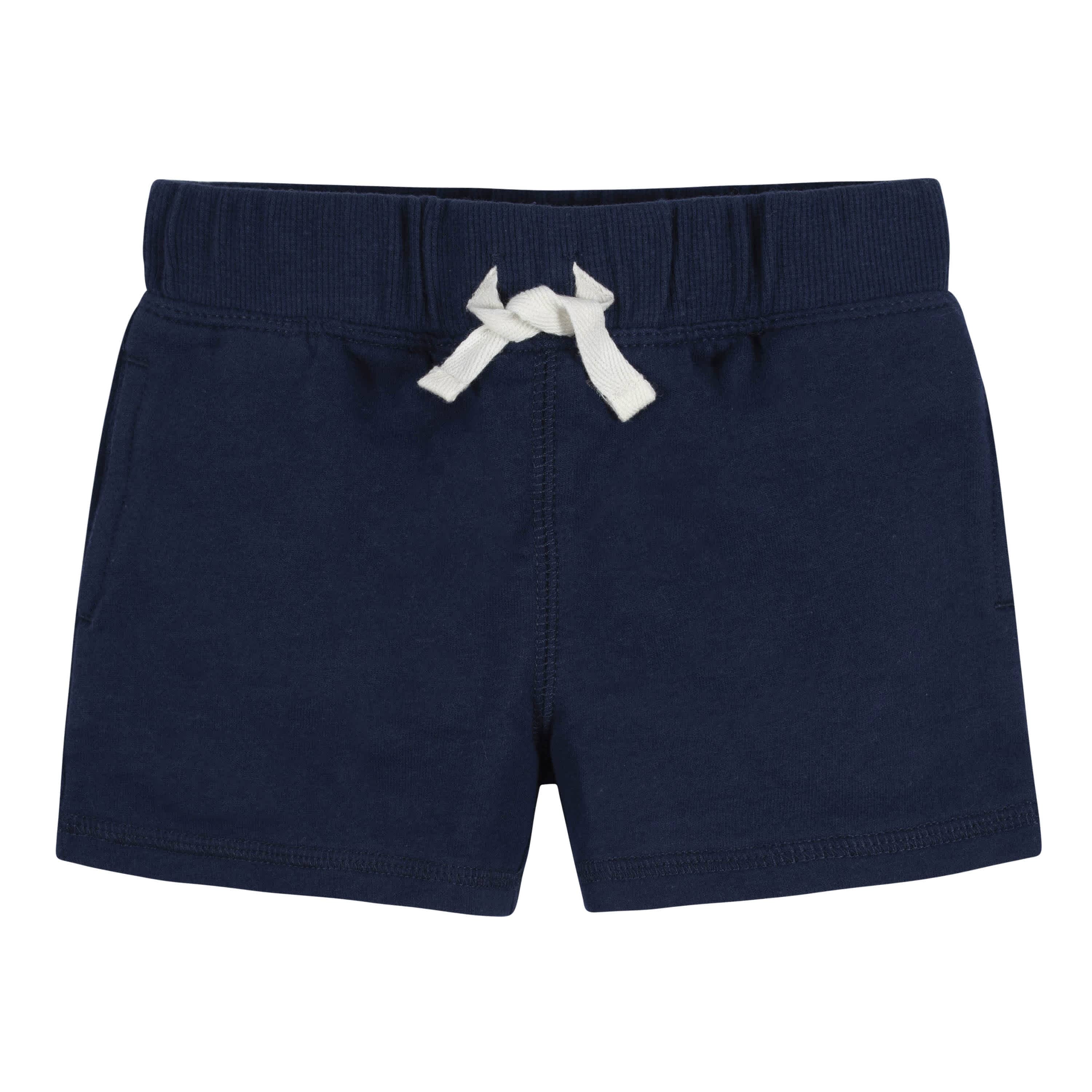 3 Pack Baby & Toddler Boys Royal Blue Pull-On Knit Shorts - Soft Cotton Elastic Waist Comfortable Playwear for Summer & Casual Outings