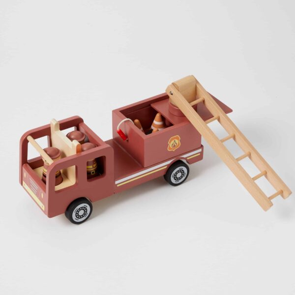 Wooden Fire Truck Toy Set for Kids - Pretend Play, Educational Firefighter Toys for Toddlers & Preschoolers - Perfect for Birthday Gifts & Indoor Playtime