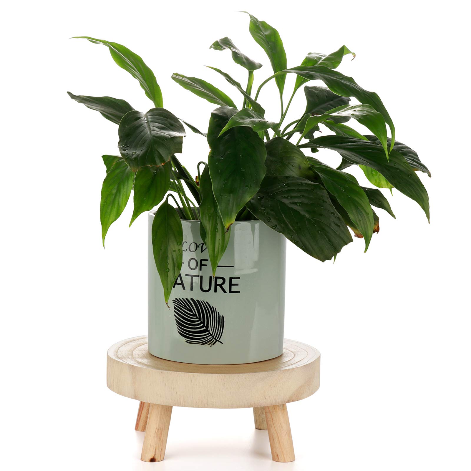 Wooden Plant Stand with Tray - 3 Tier Flower Pot Holder Shelf for Indoor & Outdoor Use - Perfect for Home, Patio, Garden, Balcony Decor - Ideal for Displaying Plants, Herbs, and Succulents