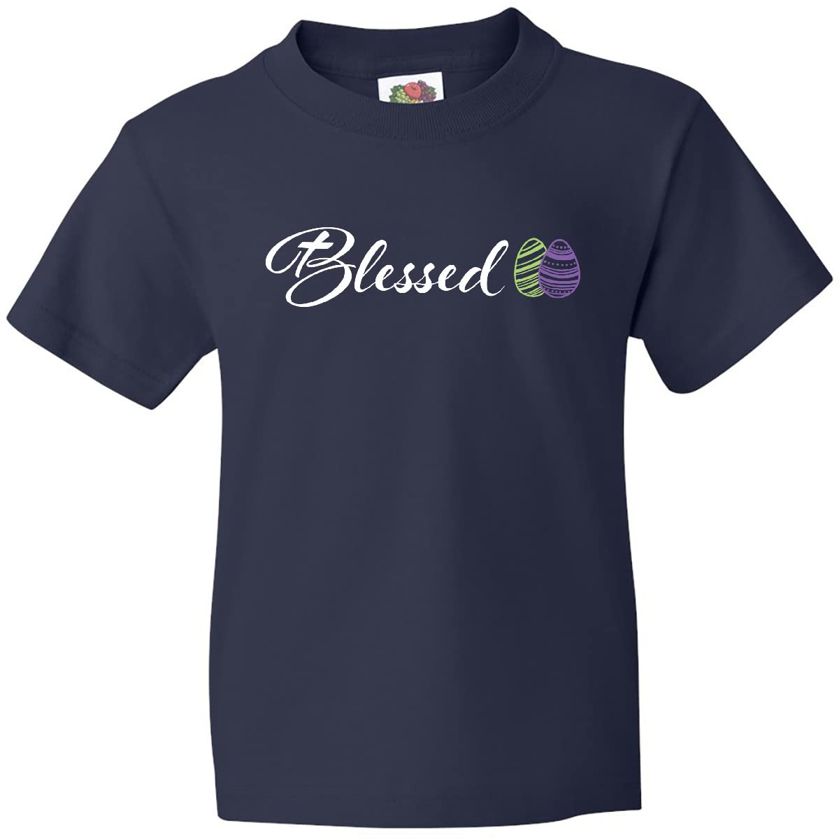 Easter Blessed T-Shirt with Green & Purple Eggs for Youth | Holiday Gift