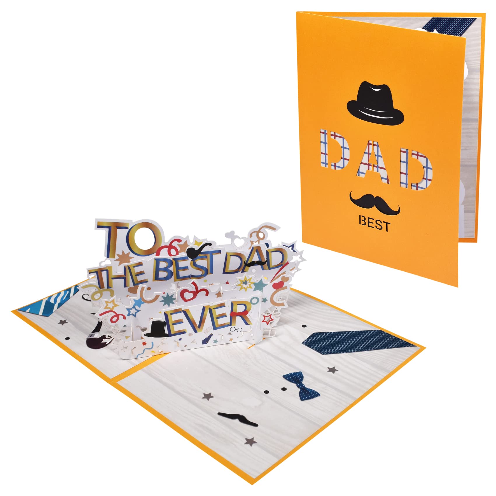 Best Dad Ever - 3D Handcrafted Pop Up Father's Day Card | Unique Birthday & Love Greeting Card for Him | Perfect Gift for Dad, Husband, Grandpa | Home, Office & Special Occasion Use