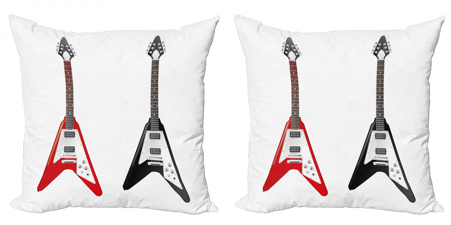 Ambesonne 2-Pack Guitar Throw Pillow Covers - 24