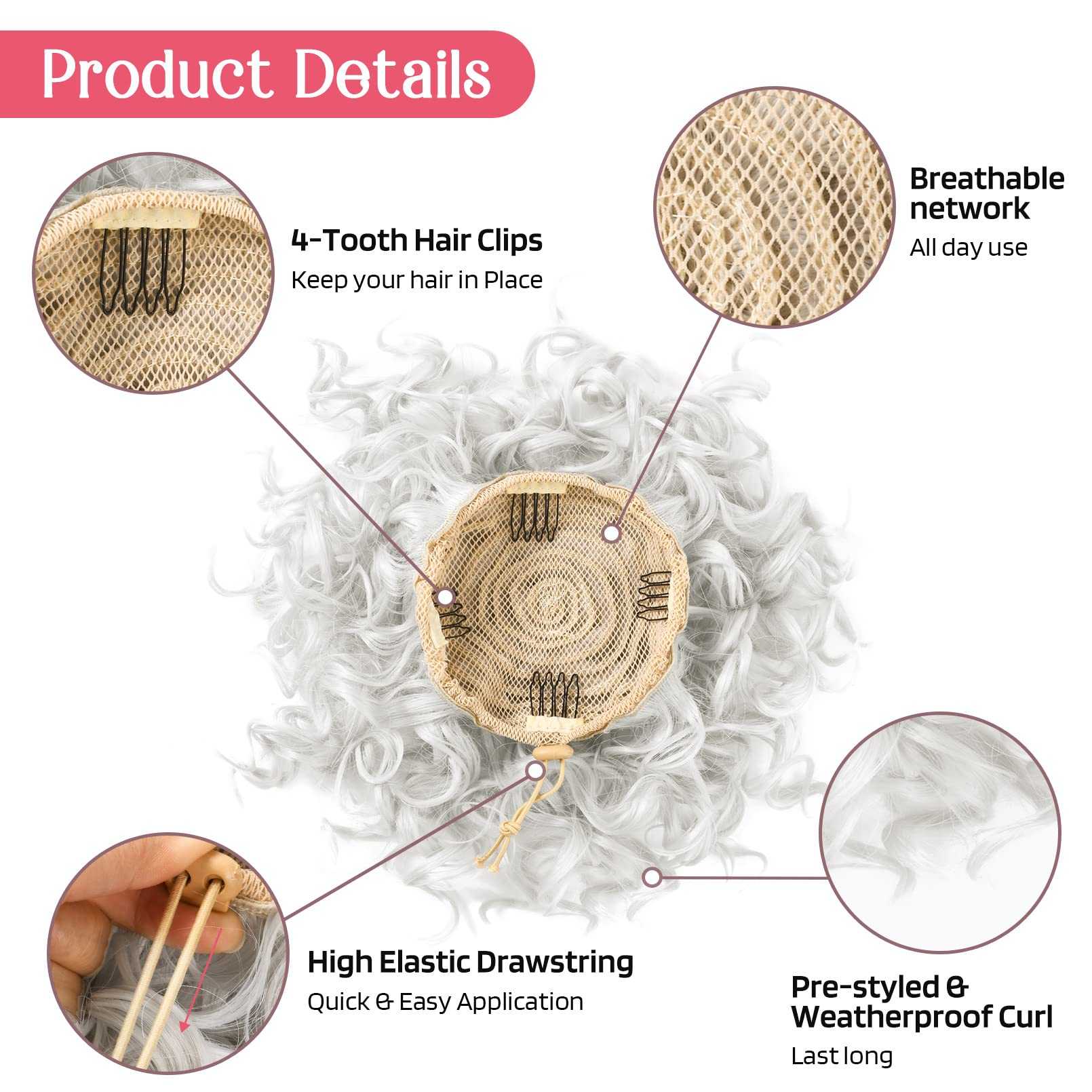 Messy Bun Hair Piece - Stretchy Elastic Drawstring Ponytail Holder for Women | Perfect for Workouts, Yoga, and Everyday Hairstyles