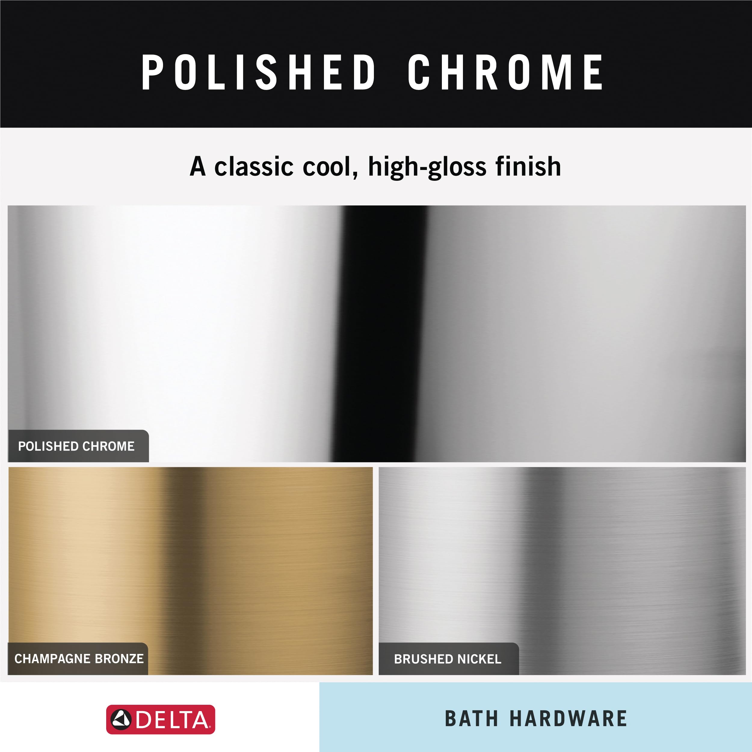 Delta Nicoli 1-Pack Polished Chrome Toilet Paper Holder - Wall Mounted Pivoting Tissue Roll Holder for Bathroom Organization - Durable Bathroom Accessories (Model NIC50-PC) - Perfect for Home, Apartment, and Office Restrooms