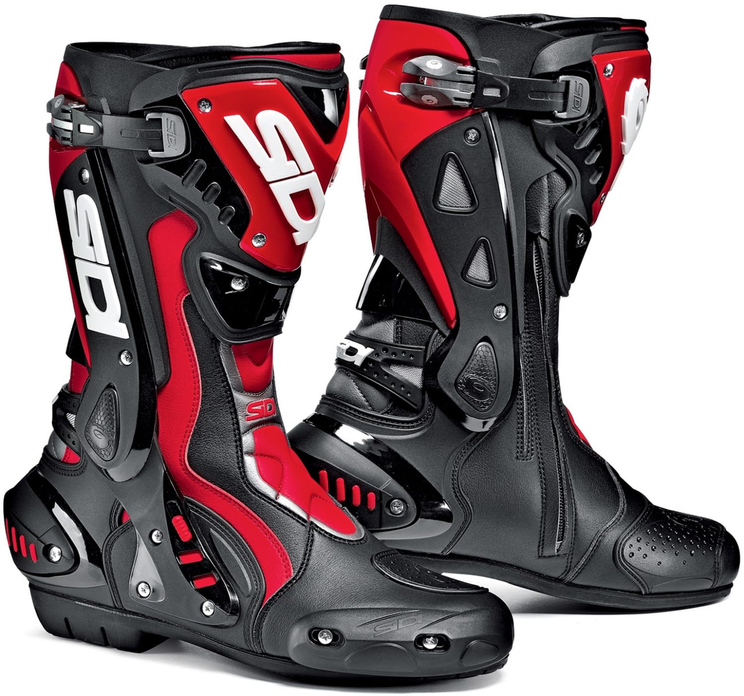 Sidi ST Sport Race Motorcycle Boots for Men - Black/Red Size 43 EU | High-Performance Motorbike Racing Shoes for Track & Street Riding