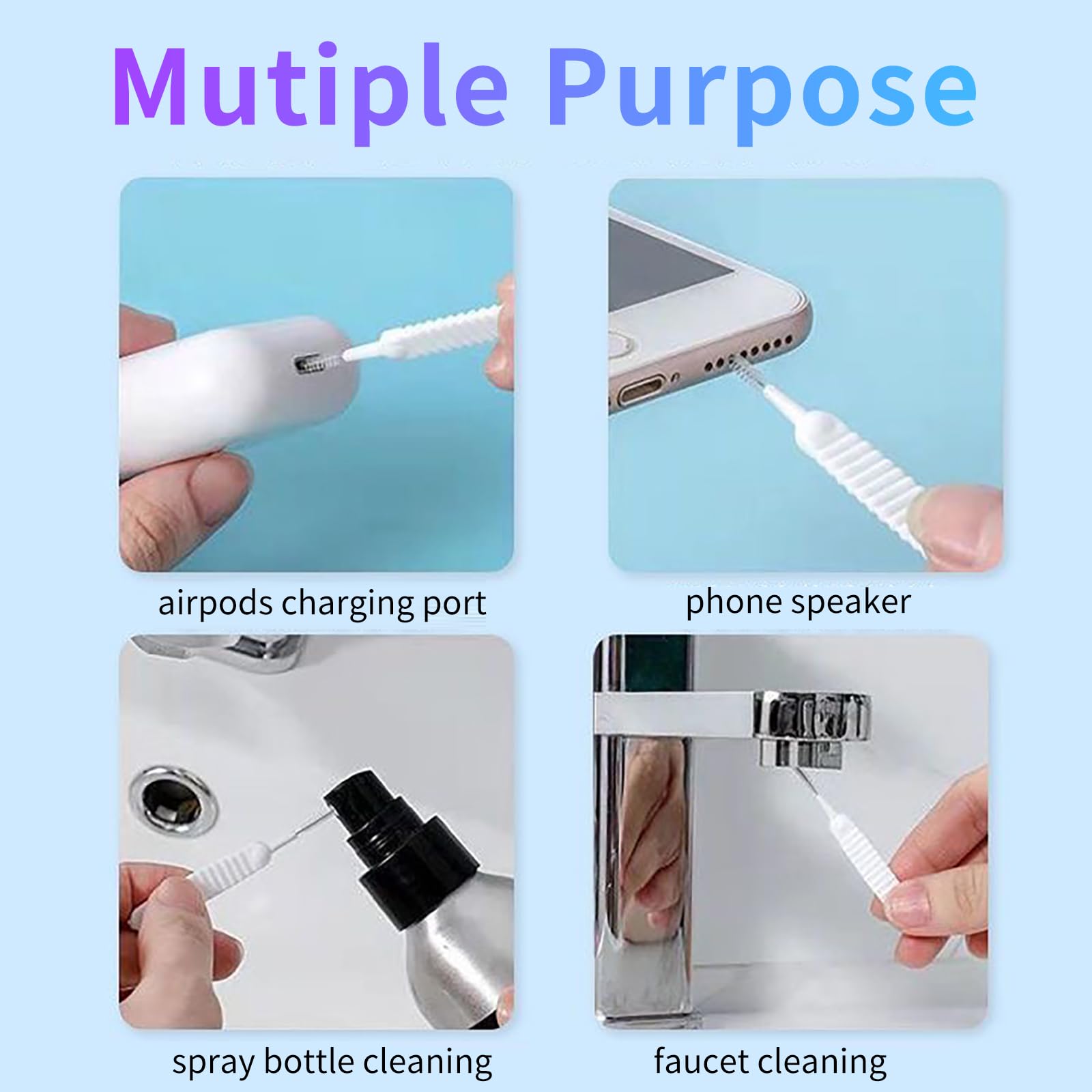 10-Piece Loirtlluy Mini Cleaning Brush Kit - Anti-Clogging Nylon Bristle for Phone Speaker, Receiver, AirPods, iPhone, Keyboard & Car Vents - Perfect for Electronics, Gadgets & Car Interior Cleaning