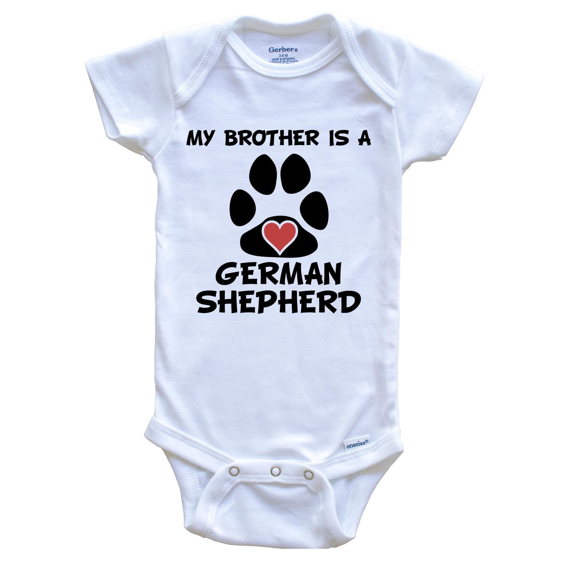 My Brother is A German Shepherd Onesie - Cute Dog Print Baby Bodysuit for Newborns & Infants - Perfect for Family Photos, Pet Lovers & Dog-Themed Nursery