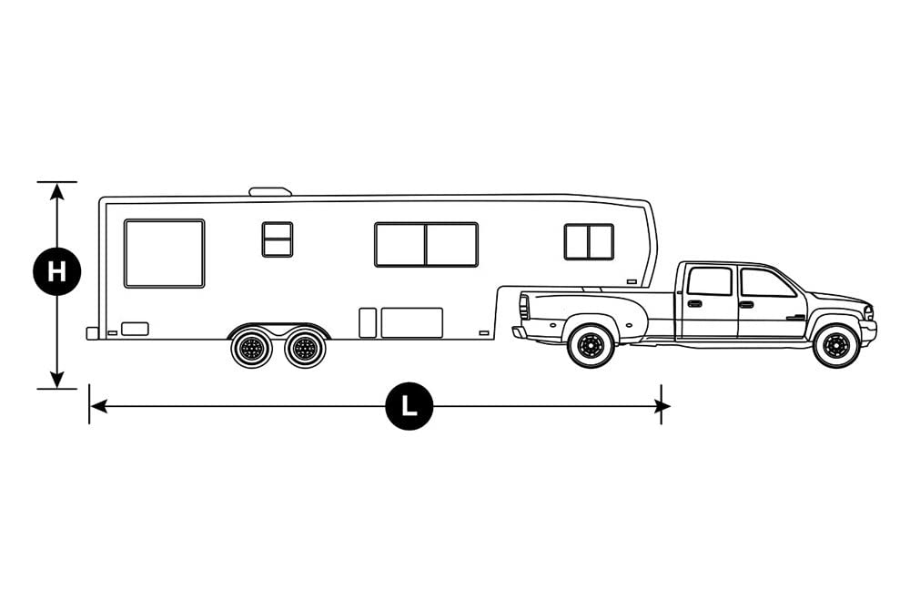 Classic Accessories Over Drive PermaPRO Extra Tall 5th Wheel Trailer Cover for 37'-41' RVs - Waterproof RV Camper Travel Trailer Cover with UV Protection | Perfect for Outdoor Storage & Winter Protection