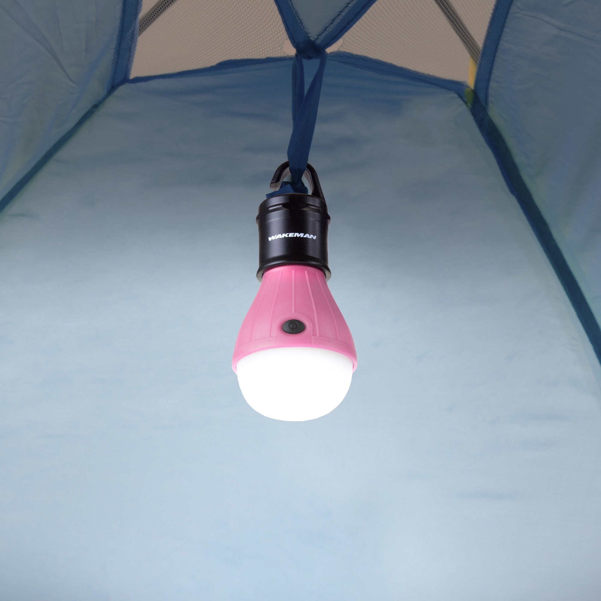 Wakeman Portable LED Light Bulb 2 Pack - Outdoor Pink Hanging Lights for Camping, Patio, Garden & Backyard Decor (75-CL1022)