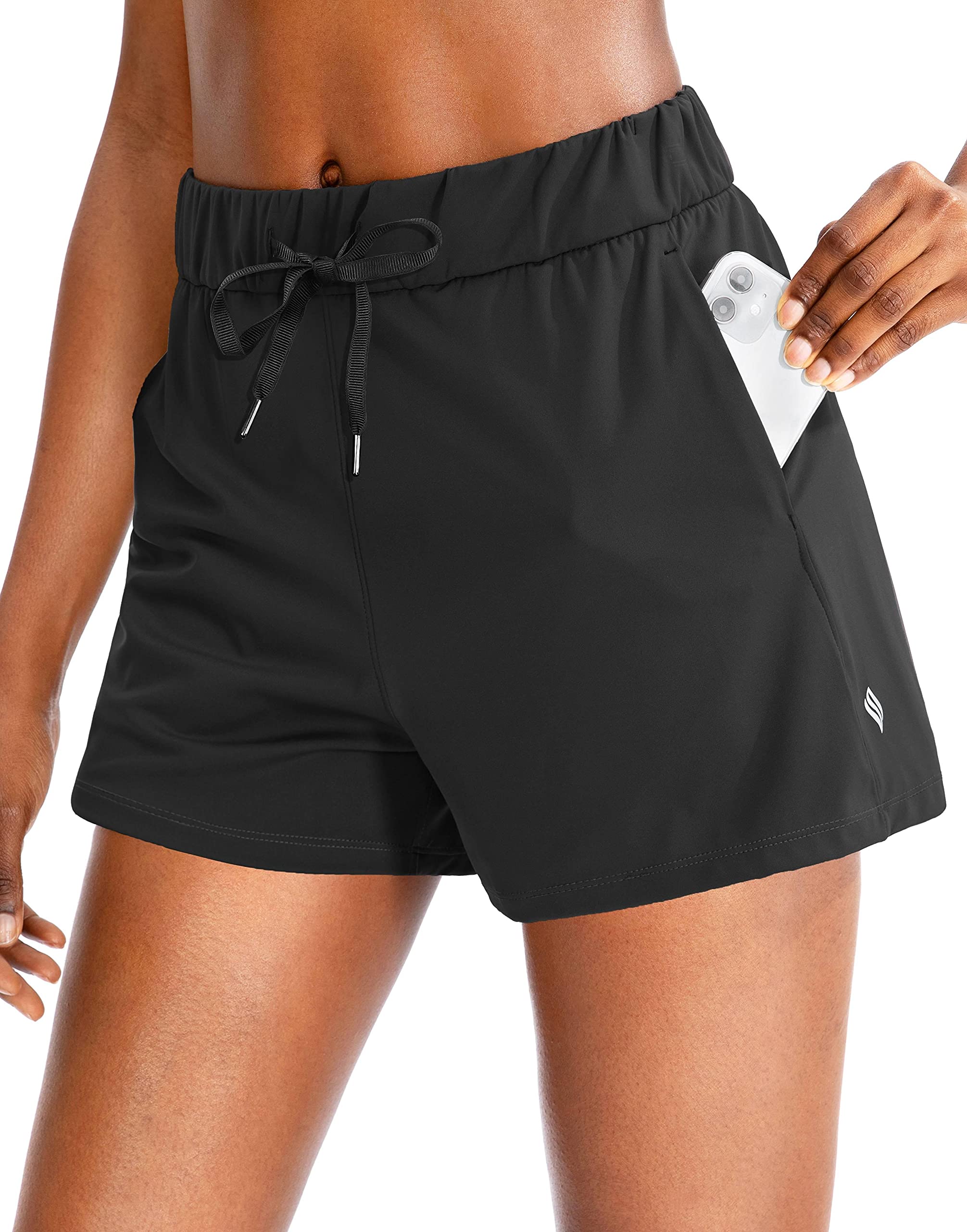 SANTINY Women's Lounge Shorts 2.5'' - Comfortable Workout, Hiking, Athletic Running & Casual Shorts with Pockets - Perfect for Yoga, Gym, Travel & Everyday Wear