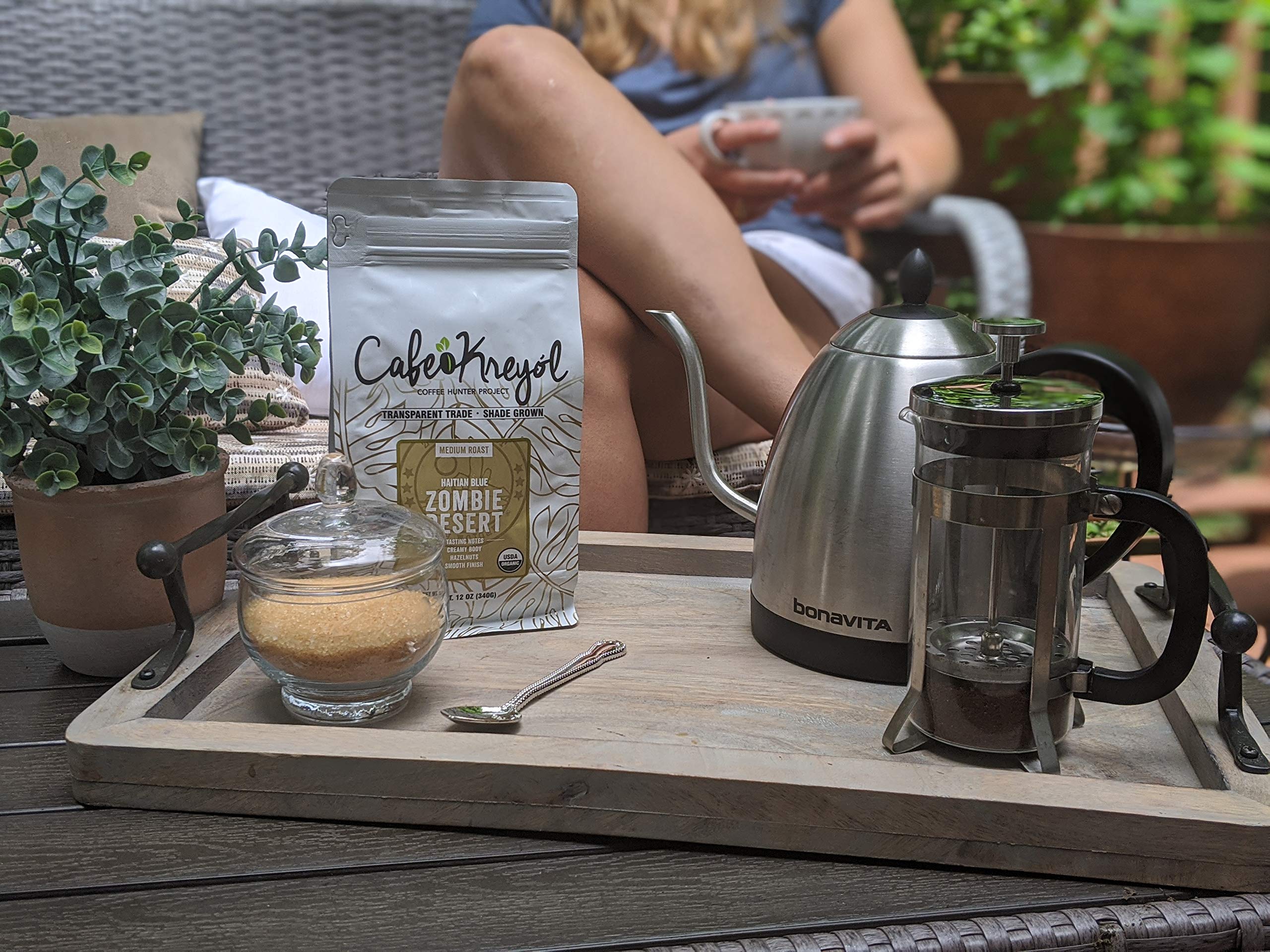 Organic Haitian Blue Medium Roast Whole Bean Coffee - Cafe Kreyol Zombie Desert 12oz (3 Pack) | Low Acidity, Creamy Body with Hazelnut Notes & Smooth Finish | USDA Certified | Perfect for Home Brewing, Office Use & Gifts