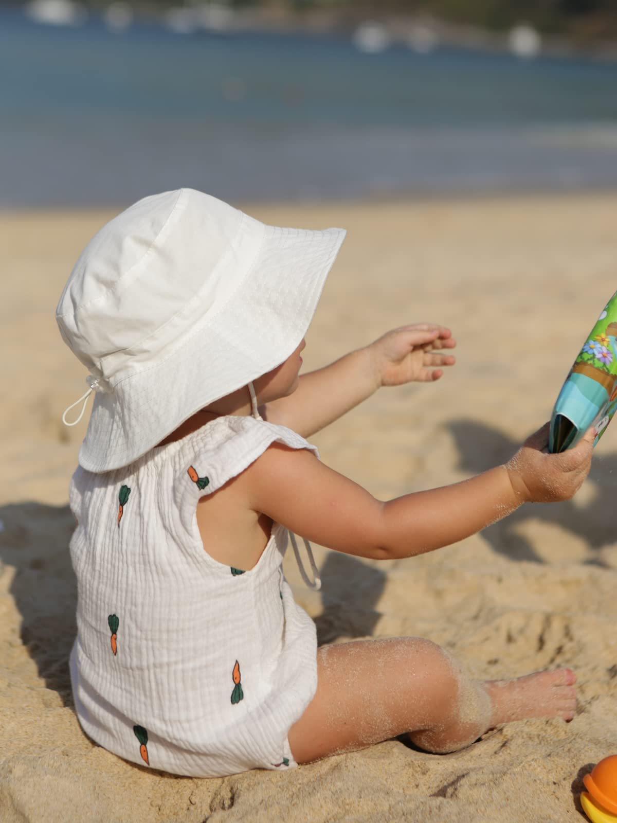 Baby Sun Hat for Boys & Girls - UPF 50+ UV Protection Summer Bucket Hat for Toddlers & Kids - Soft Cotton Beach Hat for Outdoor Play, Pool, Park & Travel
