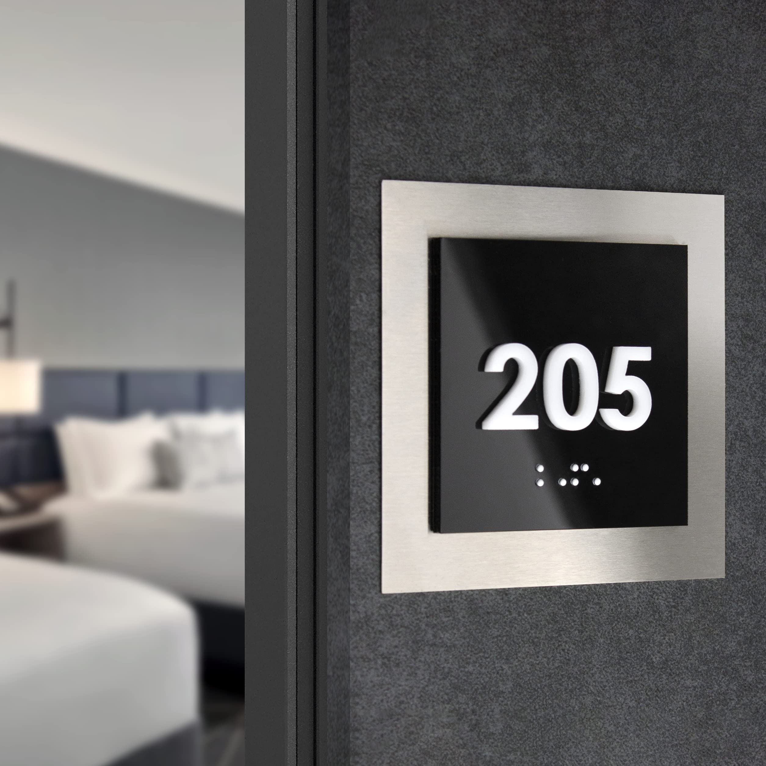Stainless Steel Door Numbers Plaque - Modern Apartment & Hotel Room Sign - Office Wall Decor - Perfect for Home, Business & Commercial Spaces