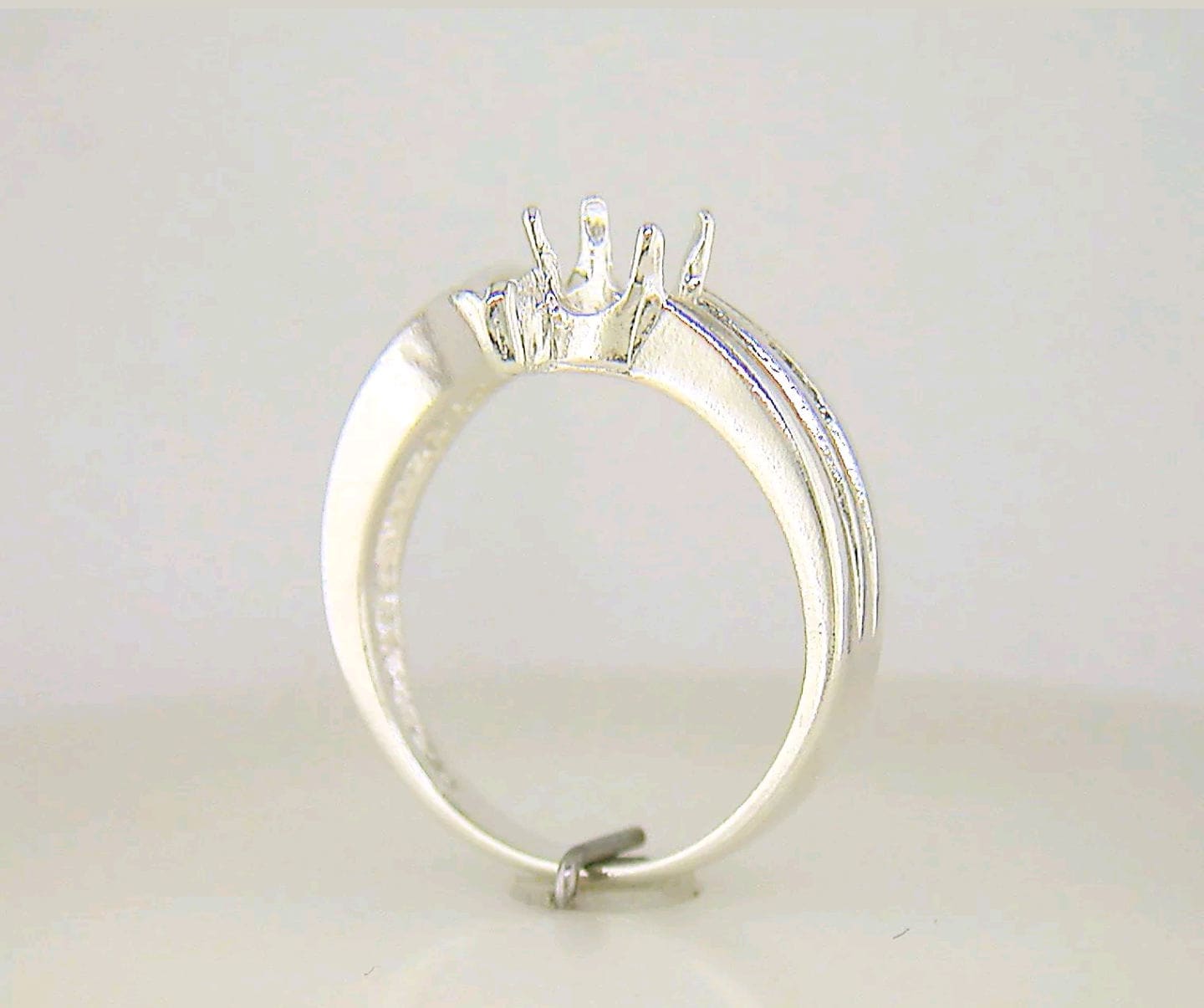 14kt Gold or Sterling Silver 6mm Round 4-Prong Asymmetric Pre-Notched Blank Ring Setting - Size 7 (163519/143519) - Perfect for DIY Jewelry Making, Engagement Rings & Fashion Accessories