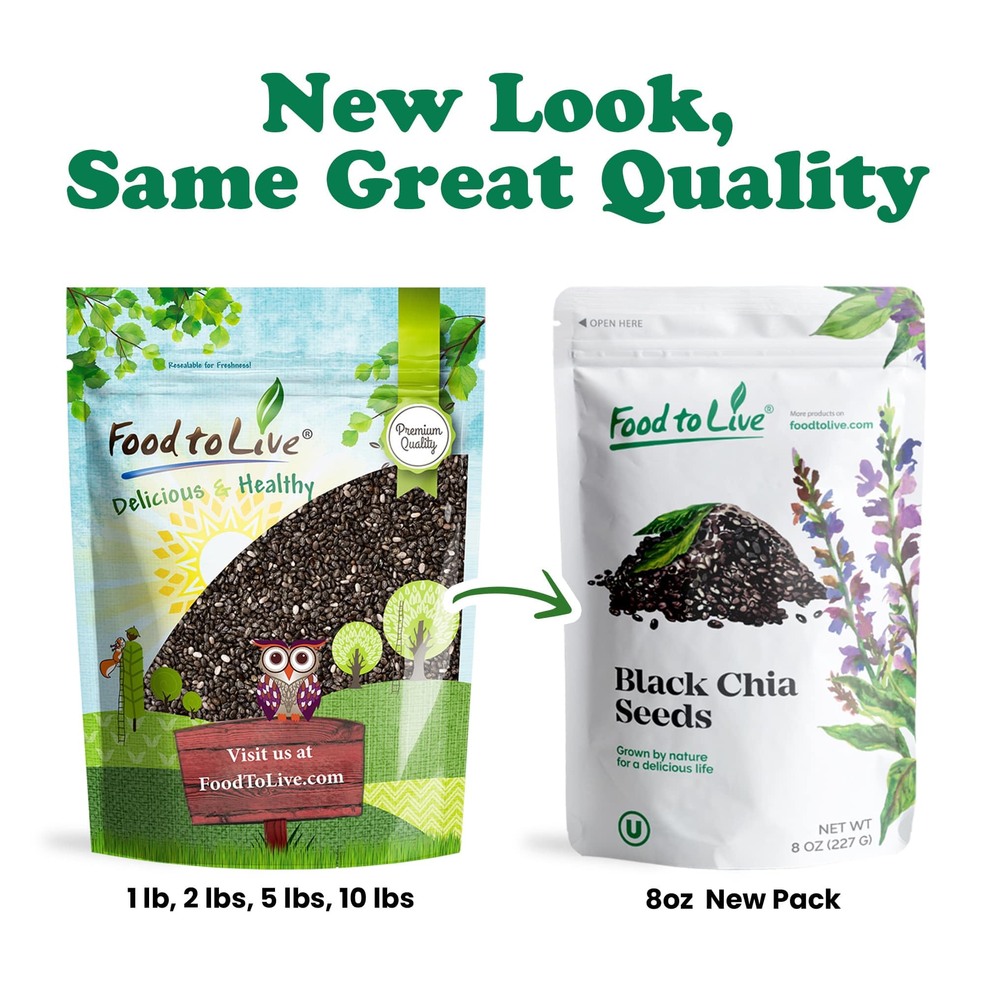 Food to Live - Organic Black Chia Seeds, 20 Pounds Bulk - Whole, Sproutable, Vegan, Kosher, Keto, Paleo, Sirtfood Diet Friendly - High in Omega-3, Fiber & Protein - Perfect for Chia Pudding, Smoothies, Oatmeal, Baking & Weight Loss Recipes