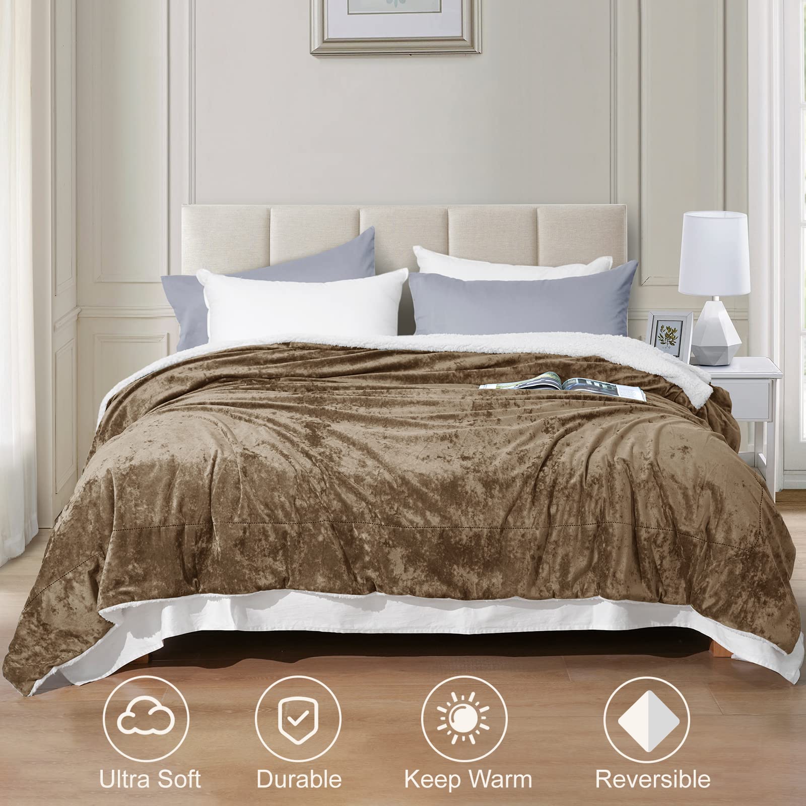 Premium Sherpa Fleece Blanket King Size 108