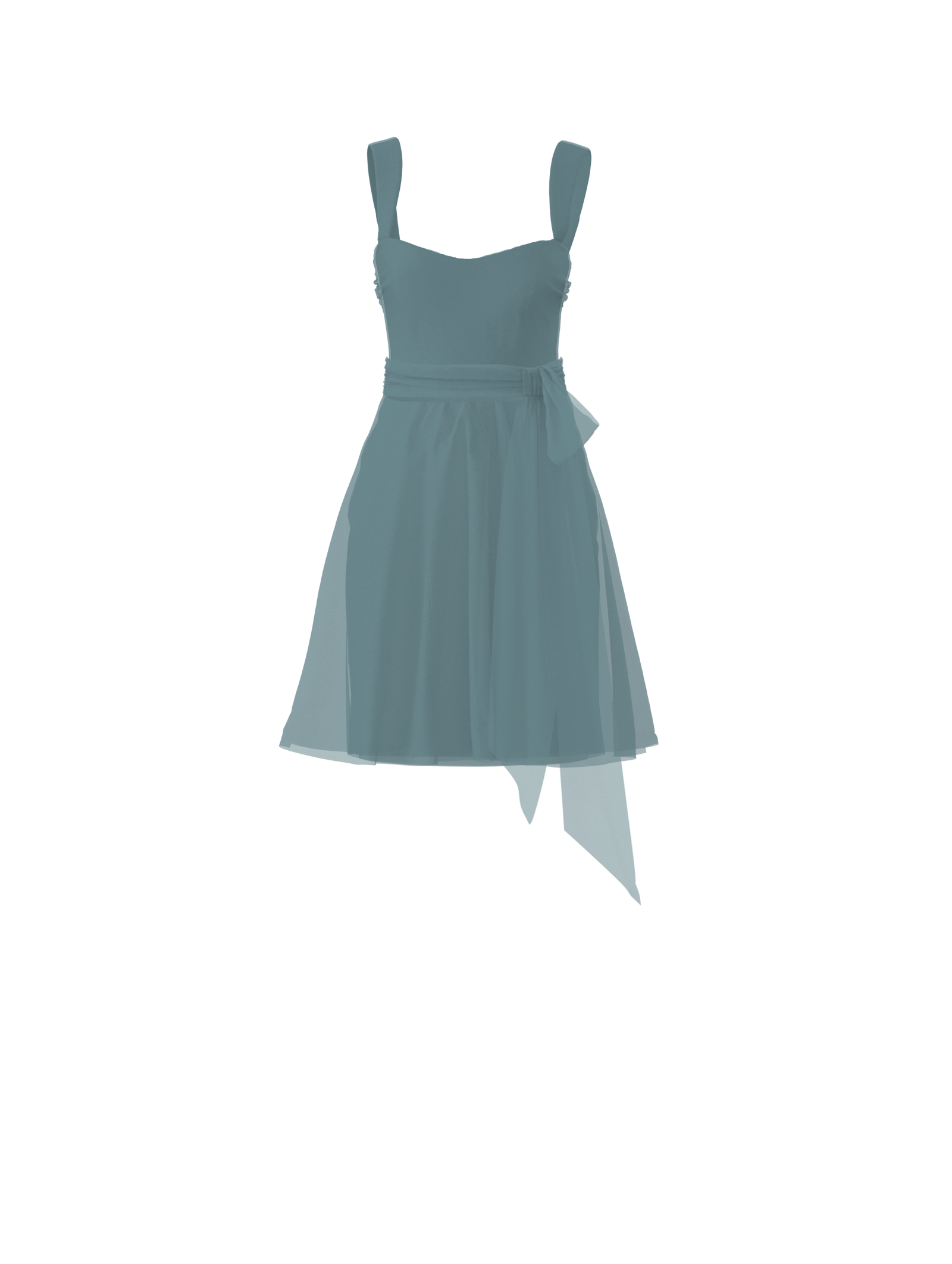 Alexis Bodice & Carla Skirt Set with Teal Sash Belt - Perfect for Bridesmaids, Prom, and Formal Events