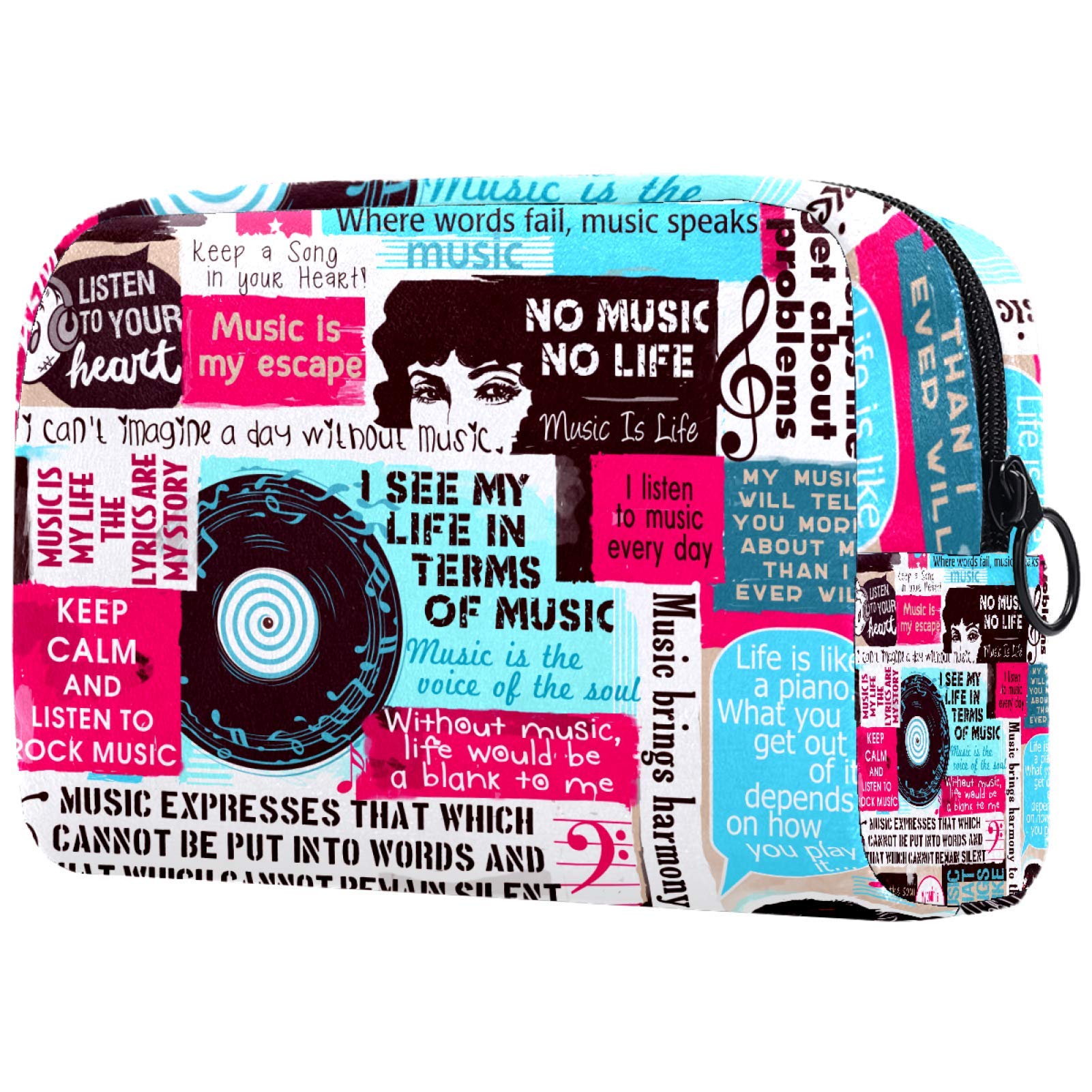 Letter Cosmetic Bag - Women's Travel Makeup Organizer with Zipper Pouch, Portable Toiletry Bag (7.3x3x5.1 Inches) - Perfect for Travel, Gym & Daily Essentials Storage