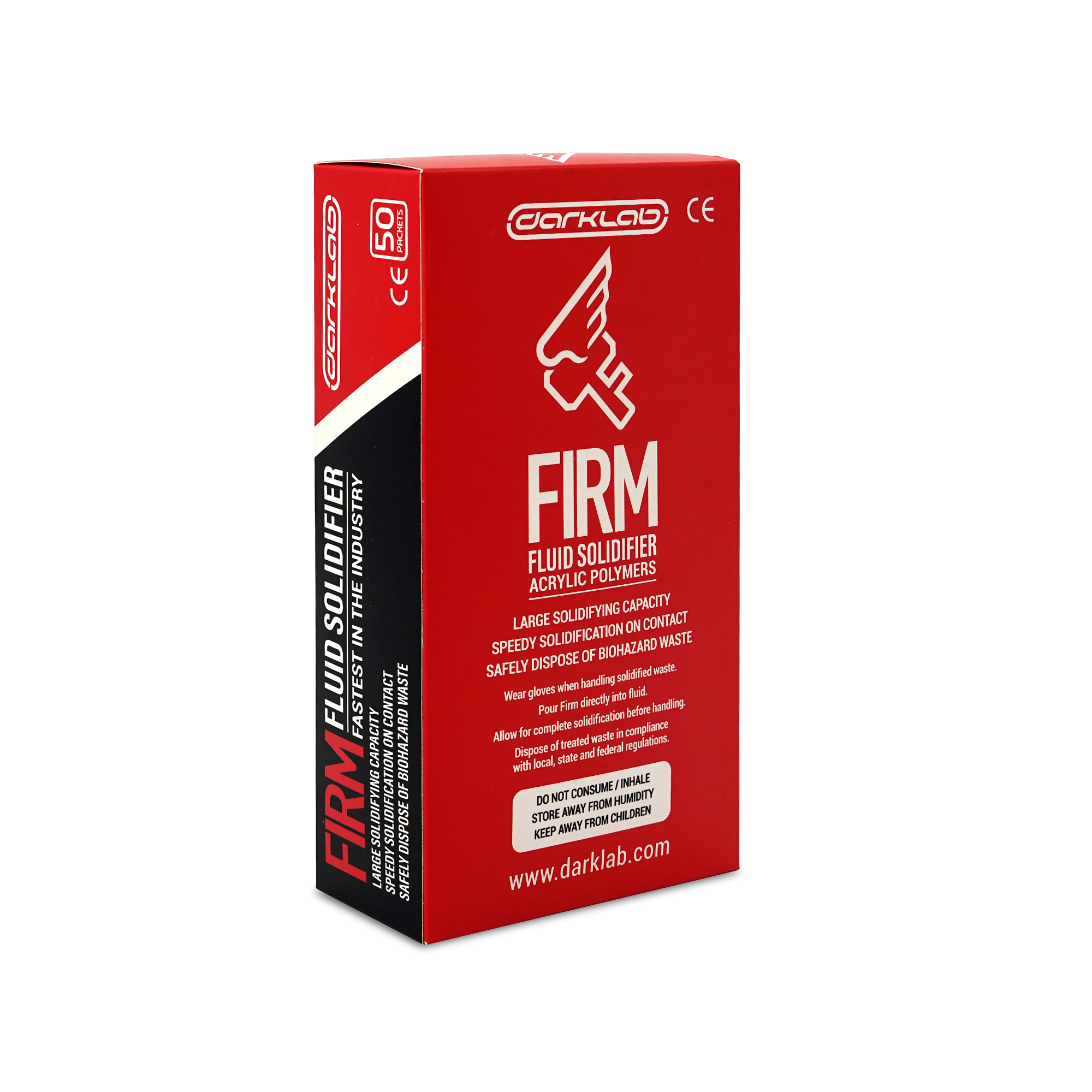 FIRM Fluid Solidifier - 50 Packs Absorbent Powder for Oil, Chemical & Water Spills | Fast-Acting Industrial & Home Use Leak Cleanup Solution