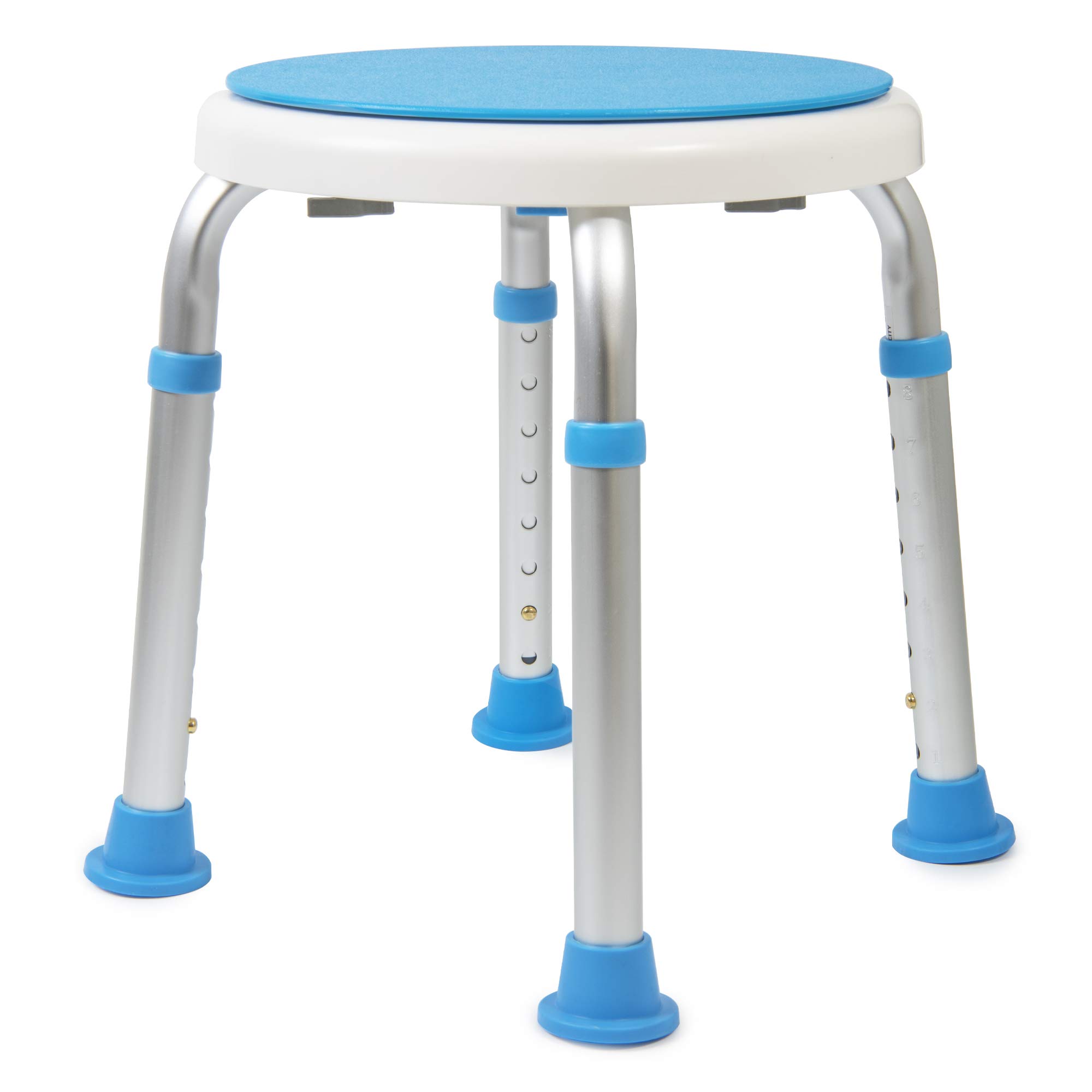 Vaunn Deluxe Folding Safety Toilet Rail with Adjustable Frame & Tool-Free Swivel Shower Stool Seat Bundle - Elderly Bathroom Safety Aid for Seniors, Disabled & Post-Surgery Recovery