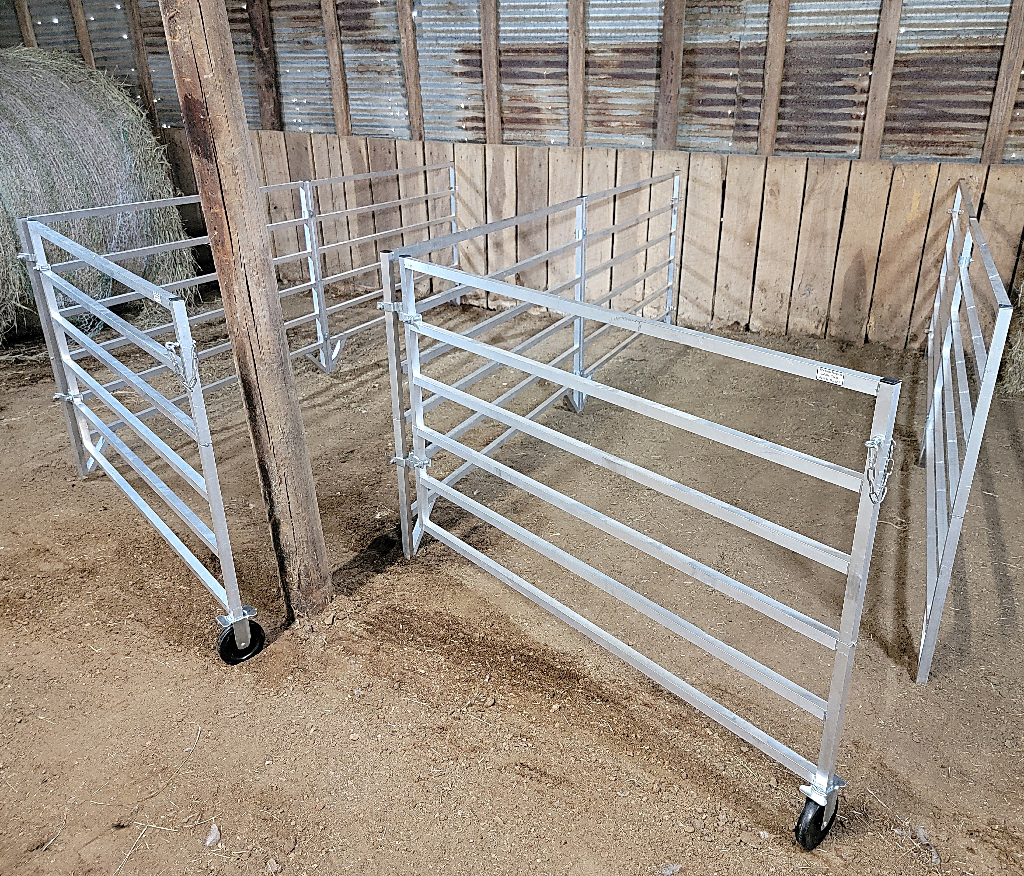 5 Ft X 10 Ft Aluminum 6-Rail Wall Mounted Horse Stall Kit (2 Panels + 1 Gate) - Perfect for Barns, Stables & Equine Facilities