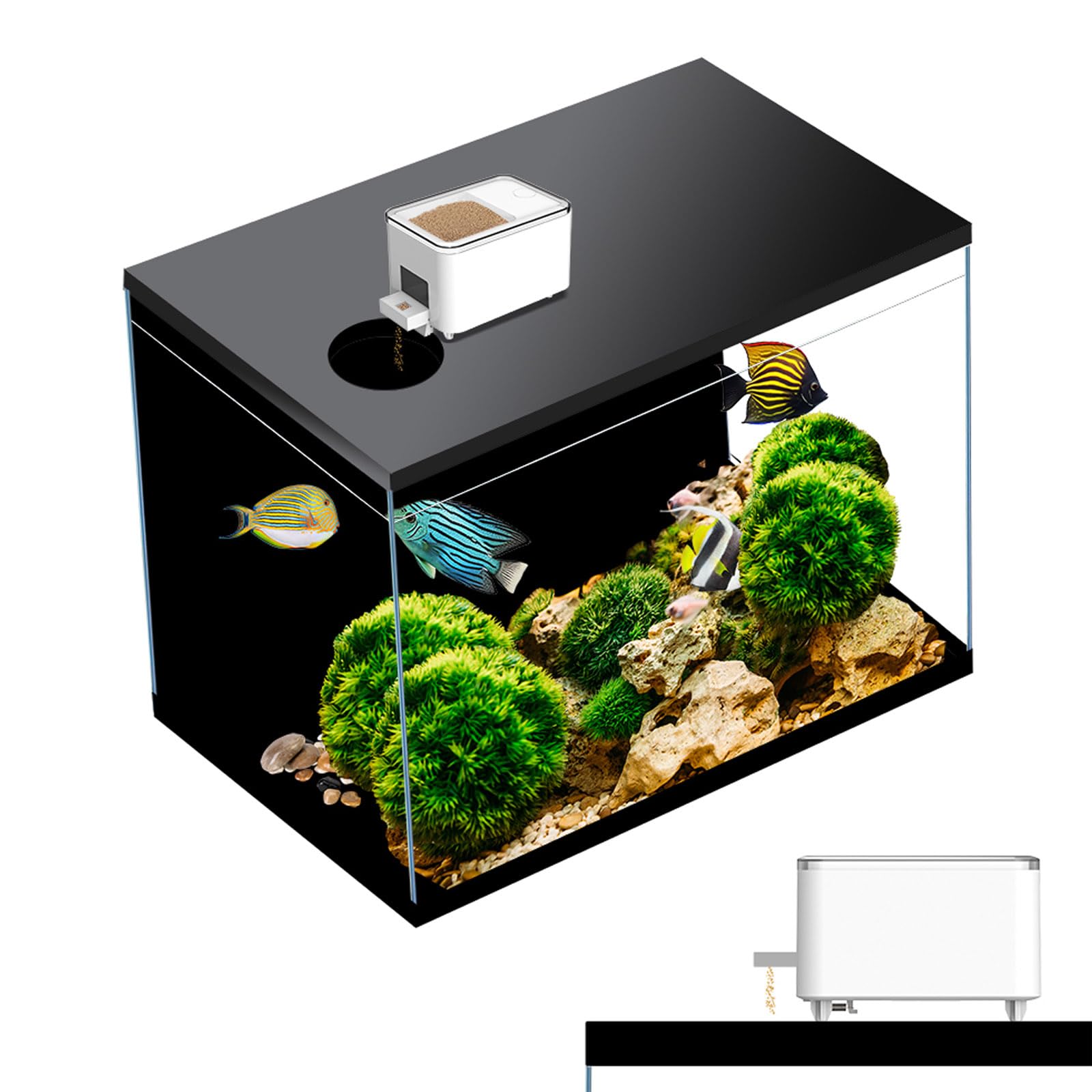 Automatic WiFi Fish Feeder for Aquarium - Smart App Controlled Fish Food Dispenser with Timer & USB Power - Perfect for Pelleted Fish Food - Ideal for Vacation Care & Daily Feeding