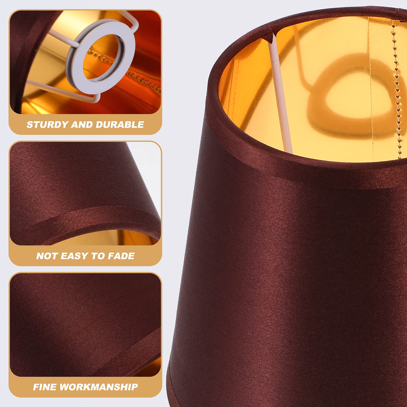 E14 Fabric Lampshade - Small Coffee Light Shade, Retro Wall & Floor Lamp Cover, Cloth Art Lamp Shade for PC, Fashion Office Chandelier, Perfect for Home Decor and Cozy Workspaces
