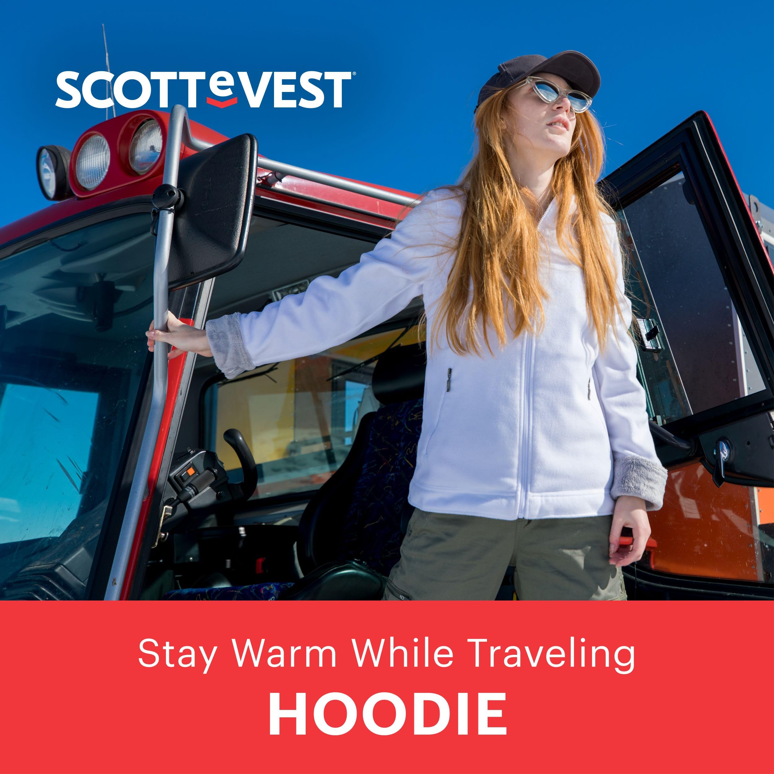 SCOTTeVEST Women's Hoodie with 14 Hidden Pockets - Warm Fleece Zip Up Sweatshirt for Travel, Hiking & Everyday Wear - Perfect for Outdoor Adventures & Commuting