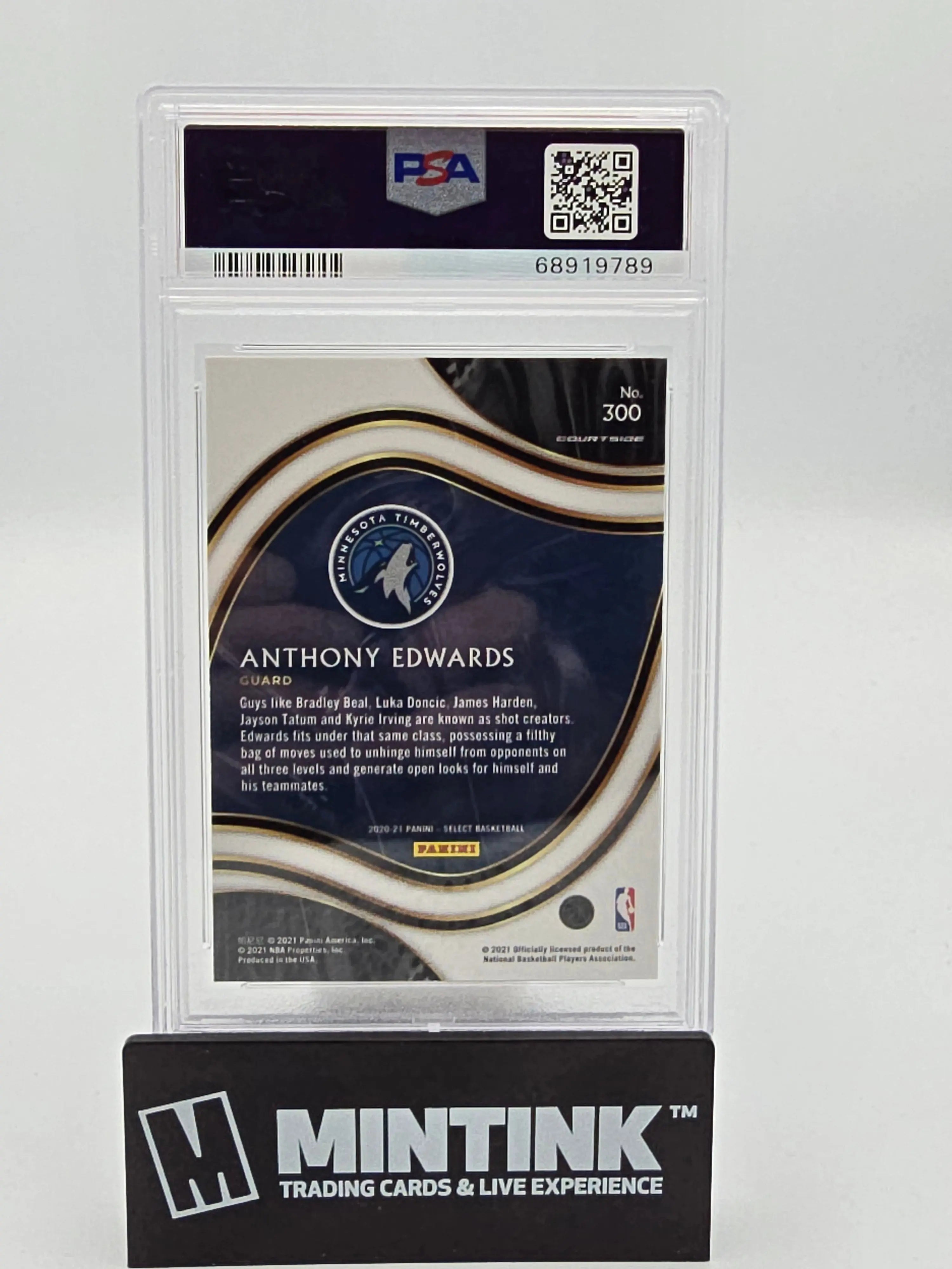 2020 Panini Select Basketball Anthony Edwards Rookie Card Blue Retail PSA 10 #300 - Perfect for NBA Collectors & Basketball Card Investors