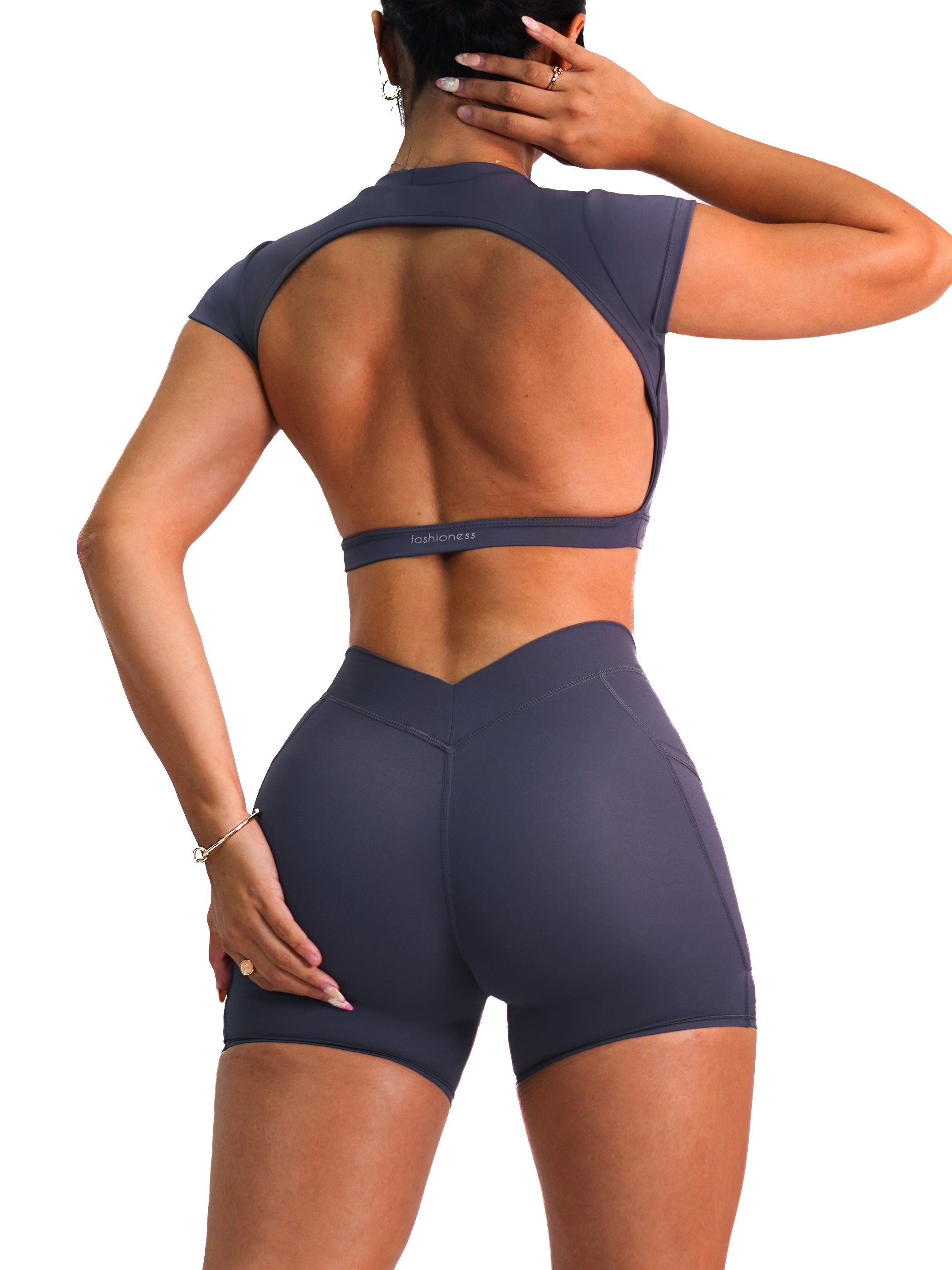 Backless Sports Top for Women - Breathable Workout Tank (Midnight Dusk) | Yoga, Gym & Running Activewear