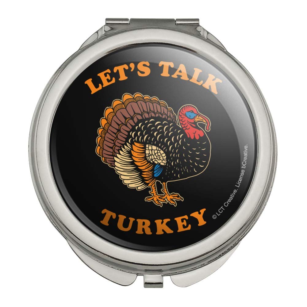 Funny Thanksgiving Turkey Compact Travel Purse Handbag with Mirror - Perfect for Holiday Travel, Parties & Gifts | Humorous Makeup Bag for Women