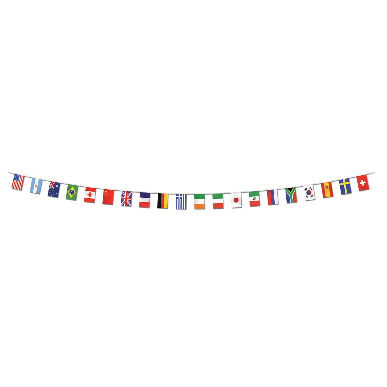 All-Weather International Flag Pennant Banner - 20 Flags/String - Perfect for Sports Events, Parties & Patriotic Decorations