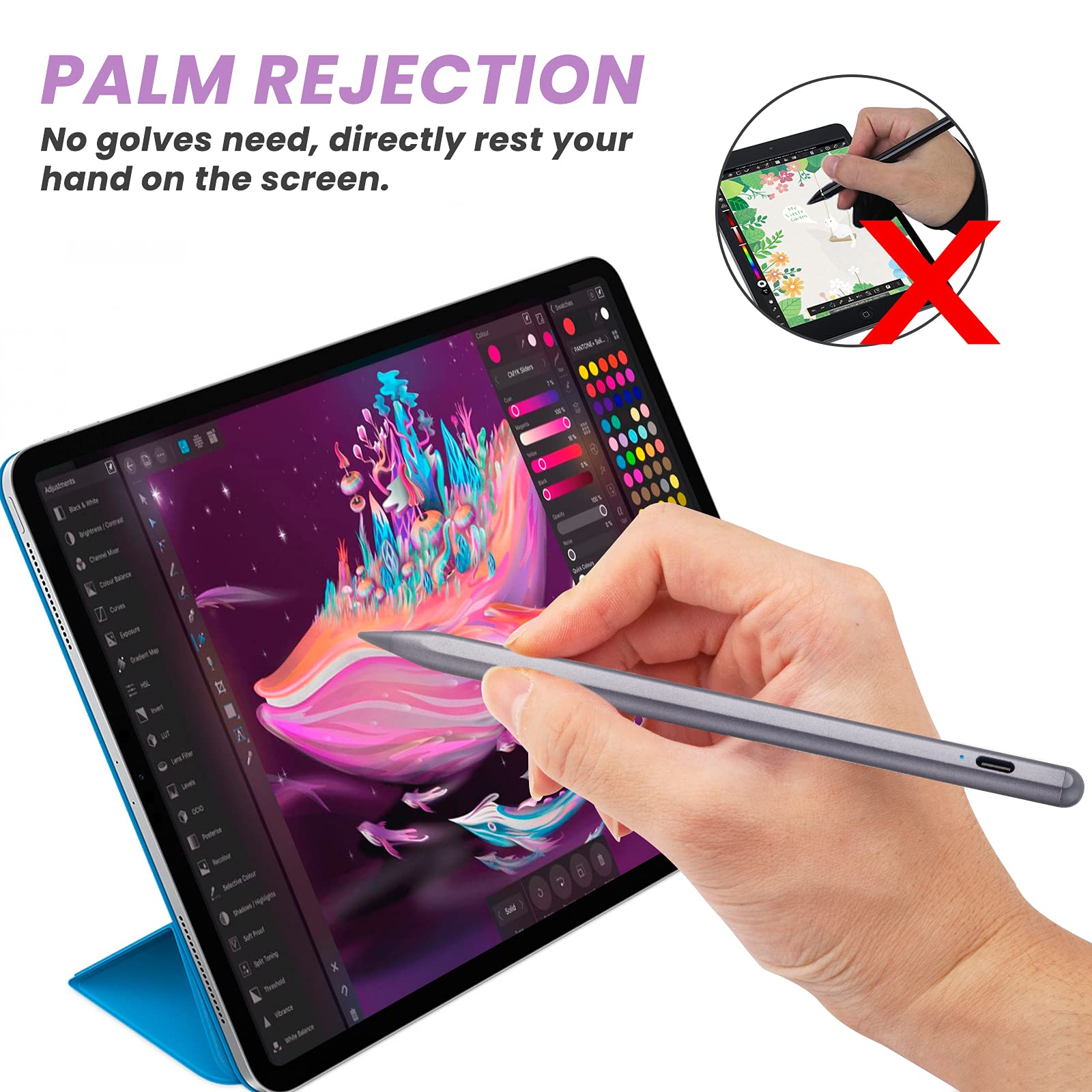 iPad Pencil Pro 2024 - 2X Fast Charging Stylus for iPad Pro M4 (11