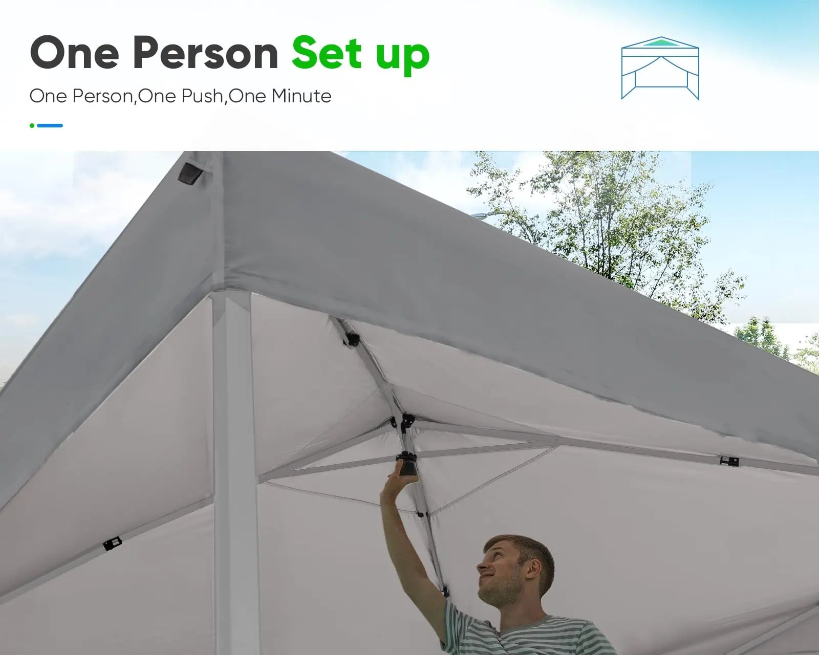 8' x 8' Pop Up Privacy Canopy Tent with Removable Side Walls - Perfect for Outdoor Events, Beach Parties, and Backyard Gatherings