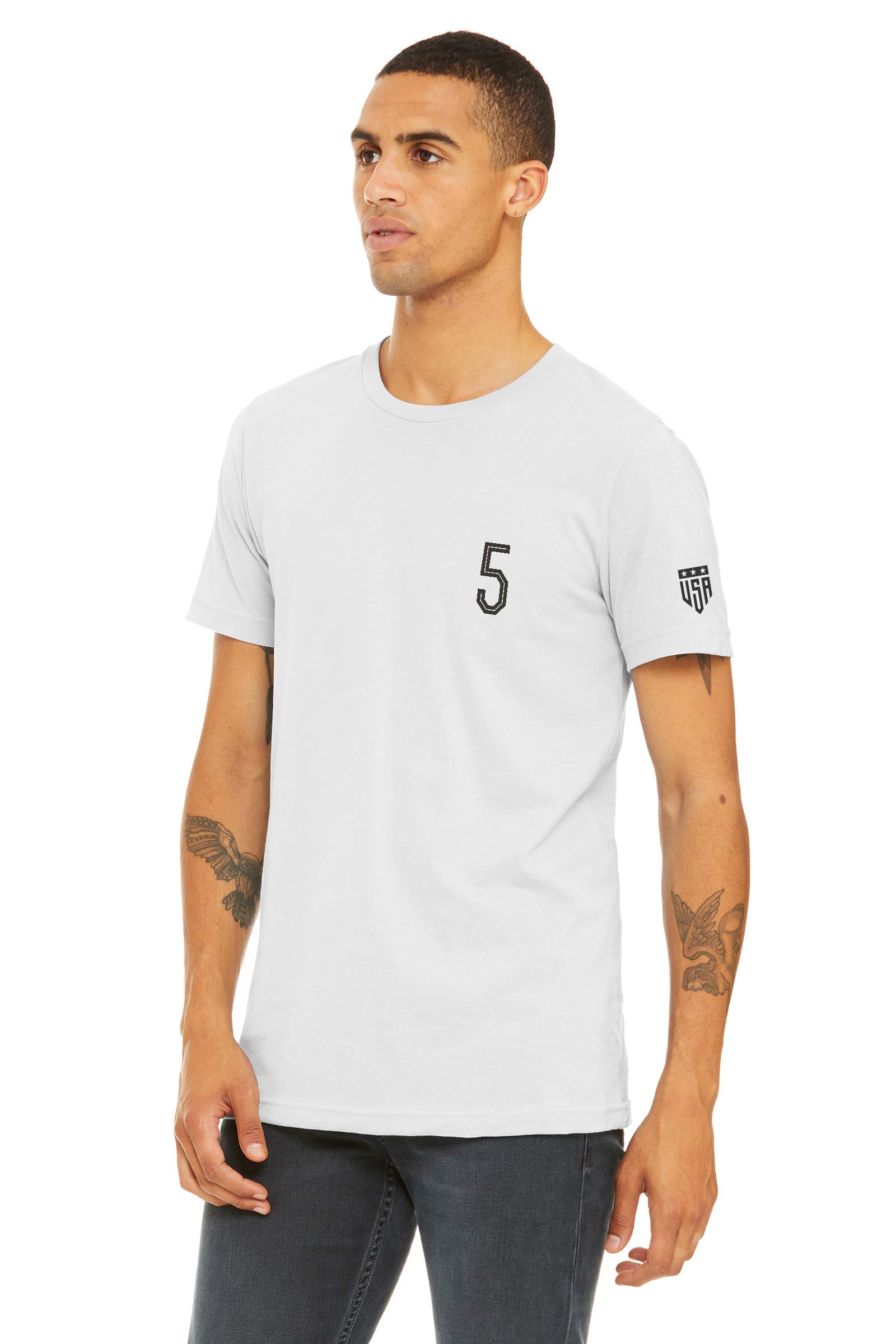 Custom Daxton Unisex White T-Shirt with Sports Team Numbers - Breathable Cotton Tee for Team Uniforms, Sports Events & Casual Wear