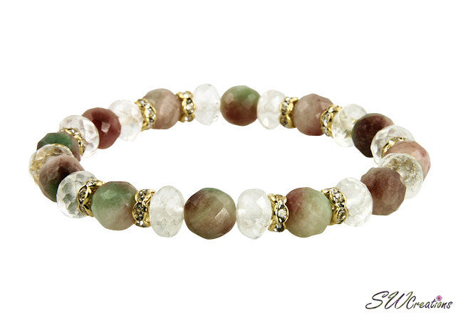 Elegant Jade Quartz Gemstone Stretch Beaded Bracelet for Women - Healing Crystal Energy Jewelry for Yoga, Meditation & Spiritual Wellness