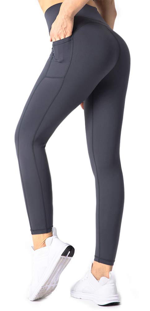 Lisjoy High Waisted Yoga Pants with Pockets - Tummy Control Workout Leggings for Women | Gym & Running