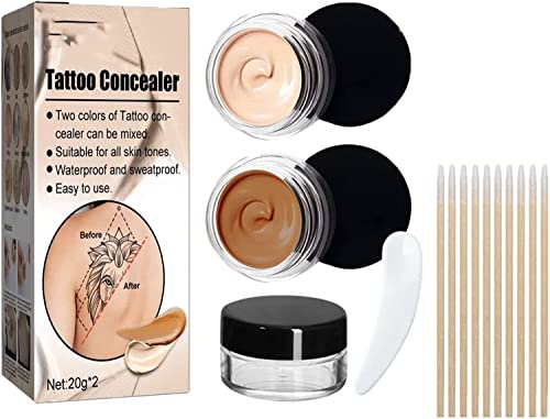 Waterproof Tattoo Concealer & Scar Cover Up Cream - Brighten Skin Tone, Hide Tattoos & Scars | Perfect for Daily Wear, Special Events & Professional Makeup