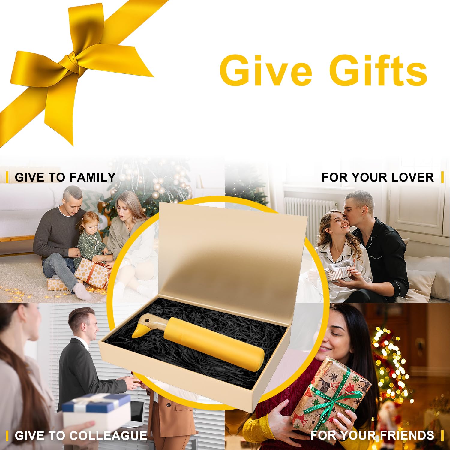Cute Duck Handle Umbrella - Compact Travel Yellow Duck Head Umbrella for Women & Girls, Lightweight Wood Handle Small Folding Umbrella - Perfect for Rainy Days, Outdoor Activities & Fashion Accessory