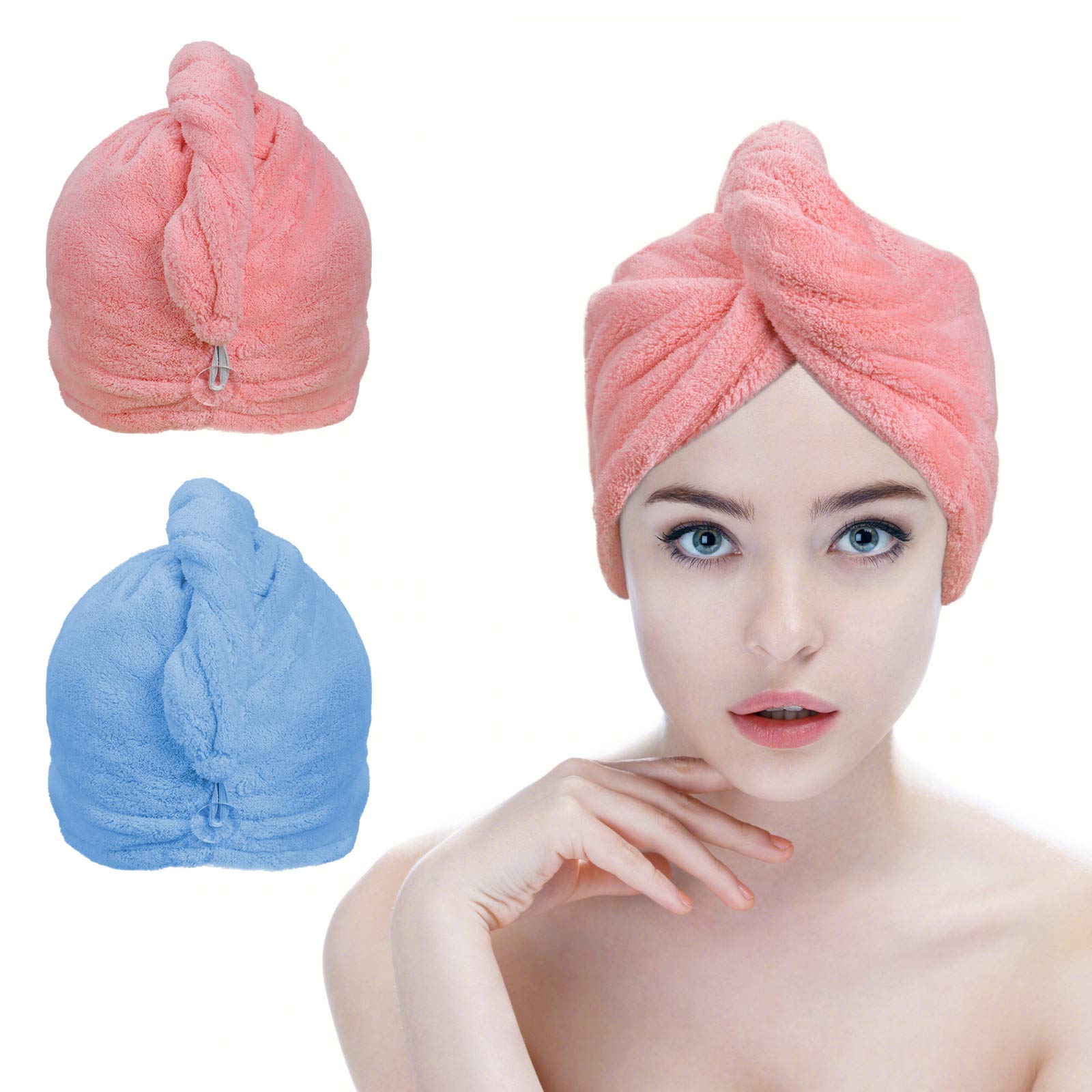 URAQT Microfiber Hair Towel Wrap for Women - Soft & Absorbent Hair Turban for Quick Drying - Perfect for Post Shower, Salon, Gym & Travel Use