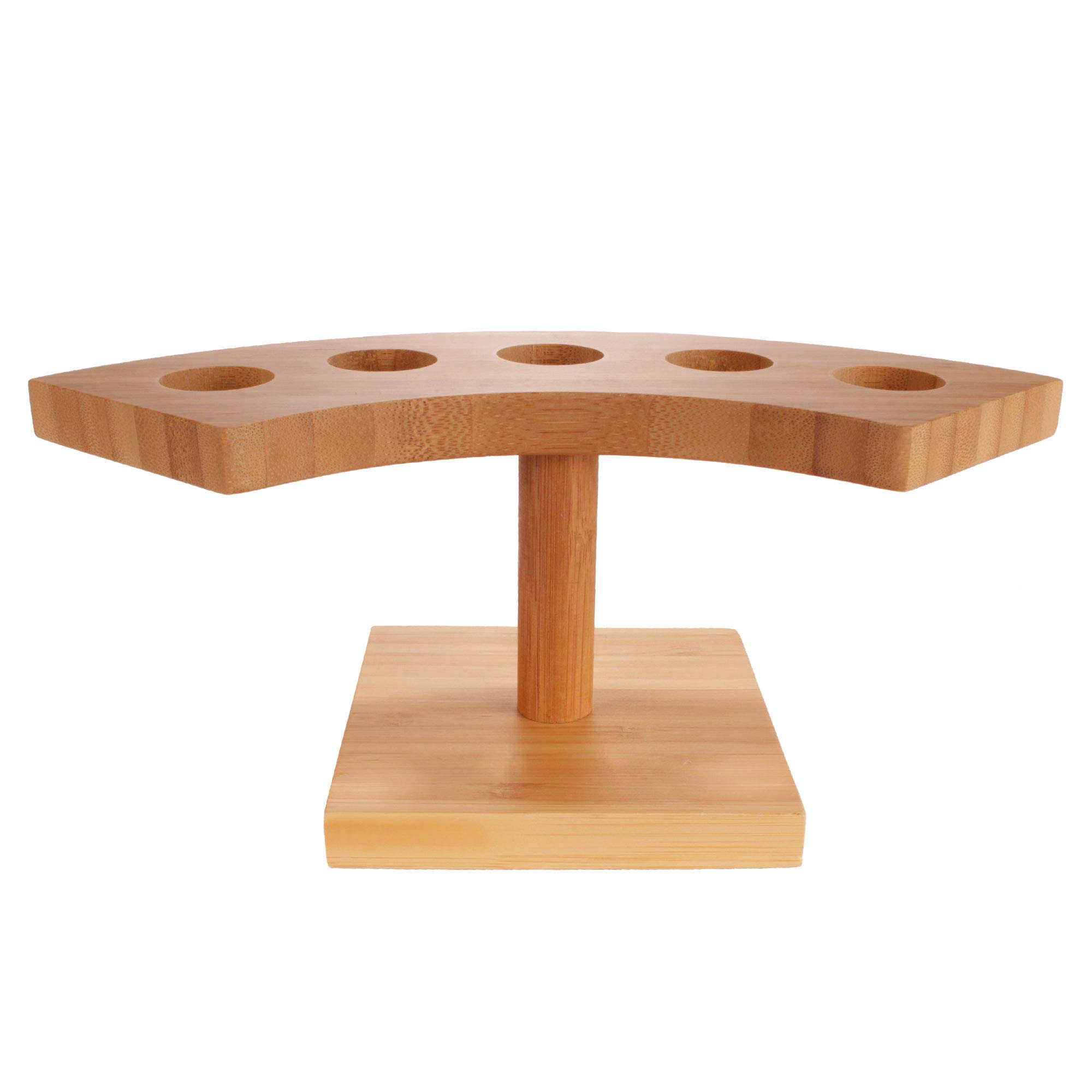 BambooMN 10-Inch Natural Bamboo Sushi Cone Holder - Tamaki Stand for Restaurants, Catering, Parties & Buffets (Holds 5 Cones, Set of 10) - Perfect for Japanese Cuisine, Sushi Displays & Asian-Themed Events