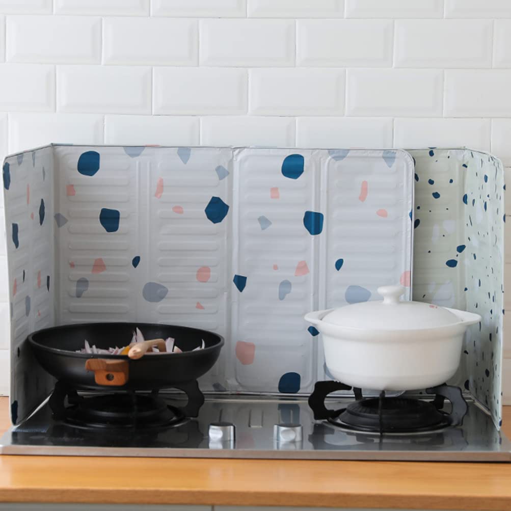 BESPORTBLE 2-Pack Windshield Splatter Guard for Stove - Oil Splash Screen for Cooking, Frying Pan, Gas Stove - Durable Aluminum Foil Splatter Shield for Kitchen, Sink & Household Use - Perfect for Sauteing, Deep Frying & Grilling