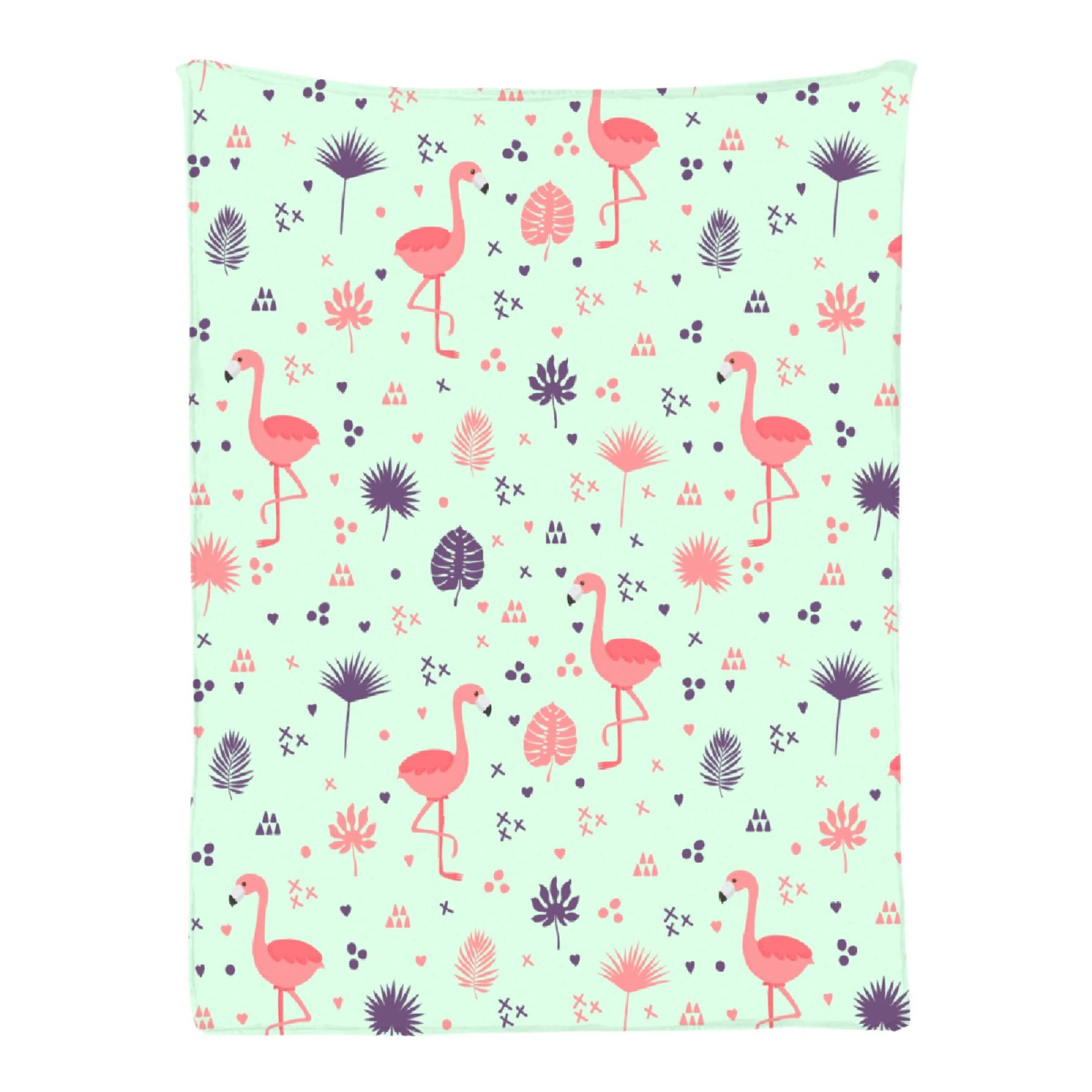 Yakujo Flamingo Summer Lightweight Flannel Fleece Blanket - 120