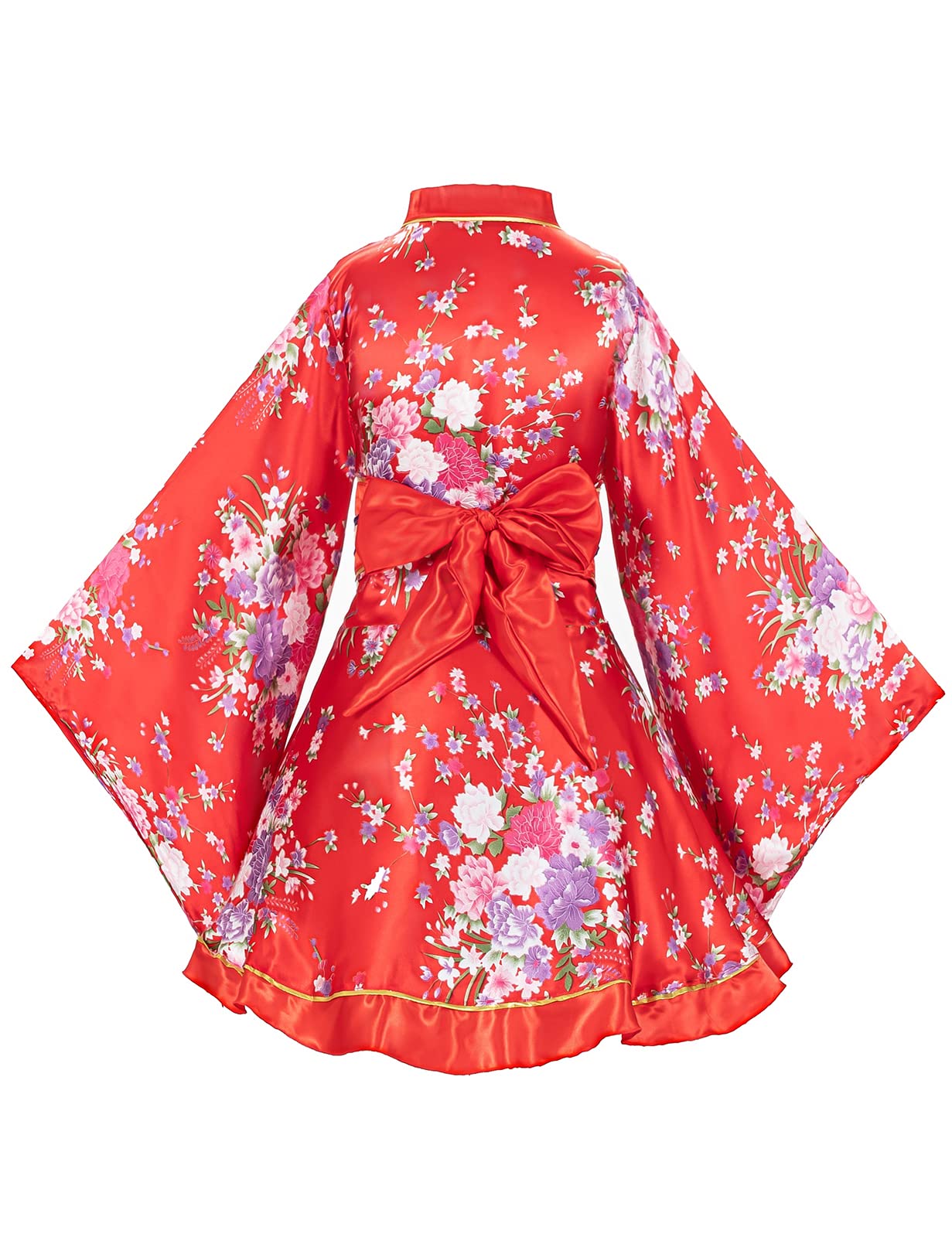 Japanese Anime Cosplay Kimono Robe Set with Silk Fan & Tabi Socks - Traditional Women's Dance Costume for Halloween, Cosplay Events & Themed Parties