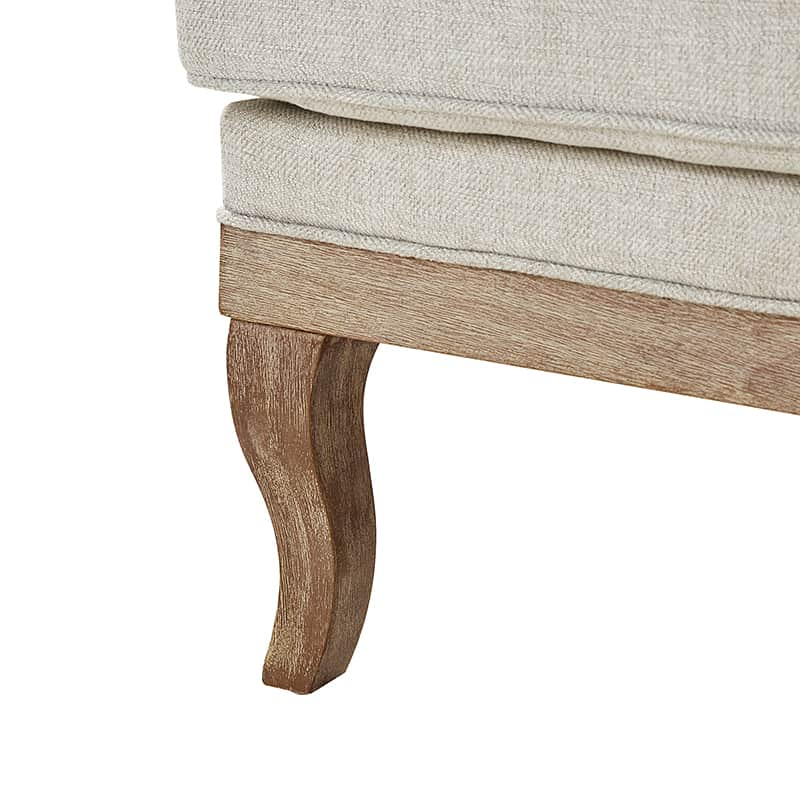Randolph Farmhouse Upholstered Accent Chair with Wooden Legs - Comfortable Living Room Armchair for Home Decor, Reading Nook & Cozy Sitting Area (Multiple Style Options Available)